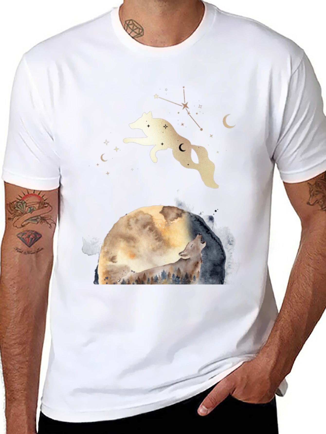 Wolf Moon Graphic Tee - Celestial T-Shirt