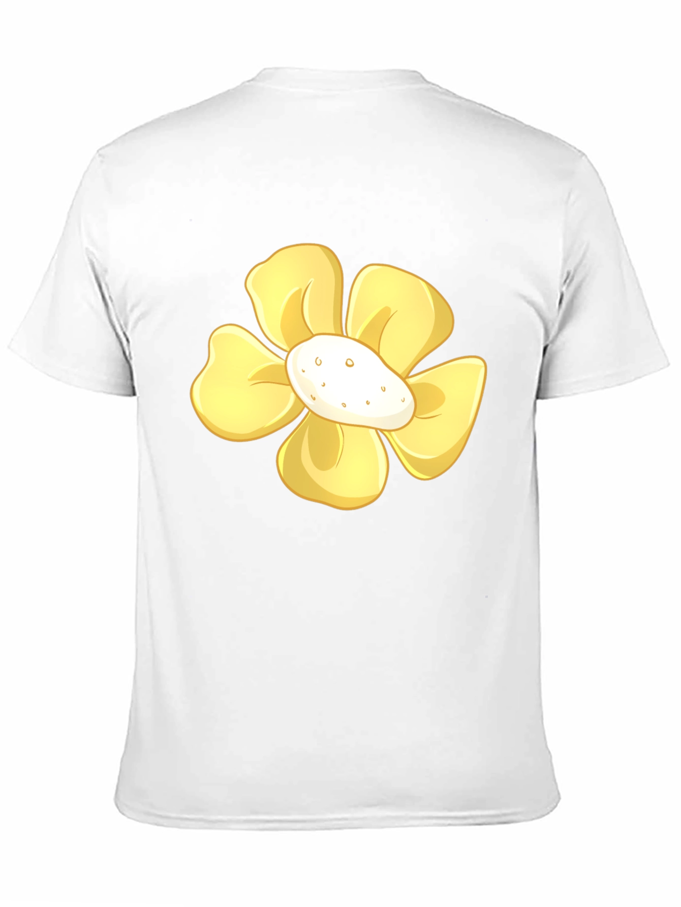 Yellow Flower Graphic Print Black T-Shirt