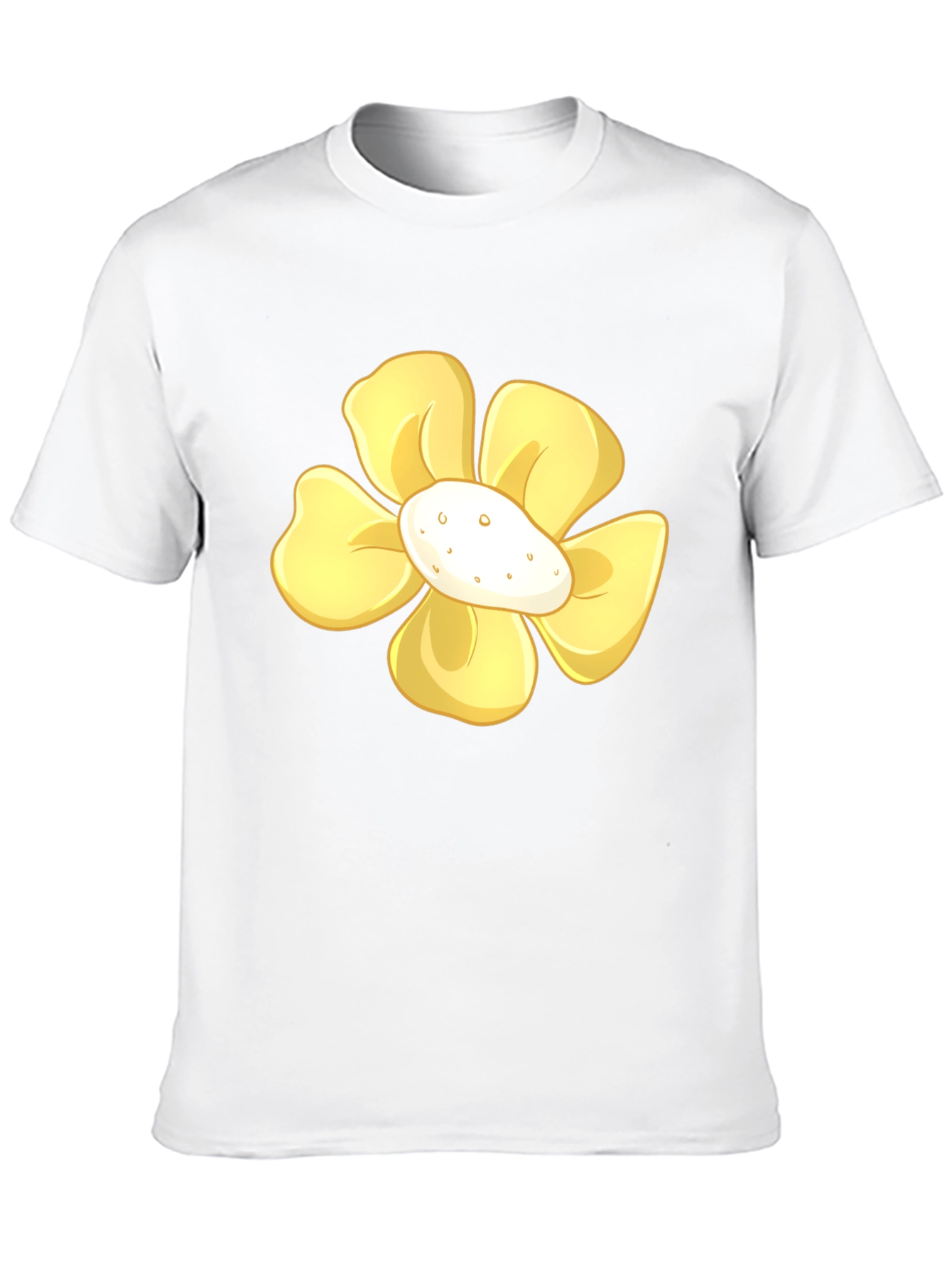 Yellow Flower Graphic Print Black T-Shirt