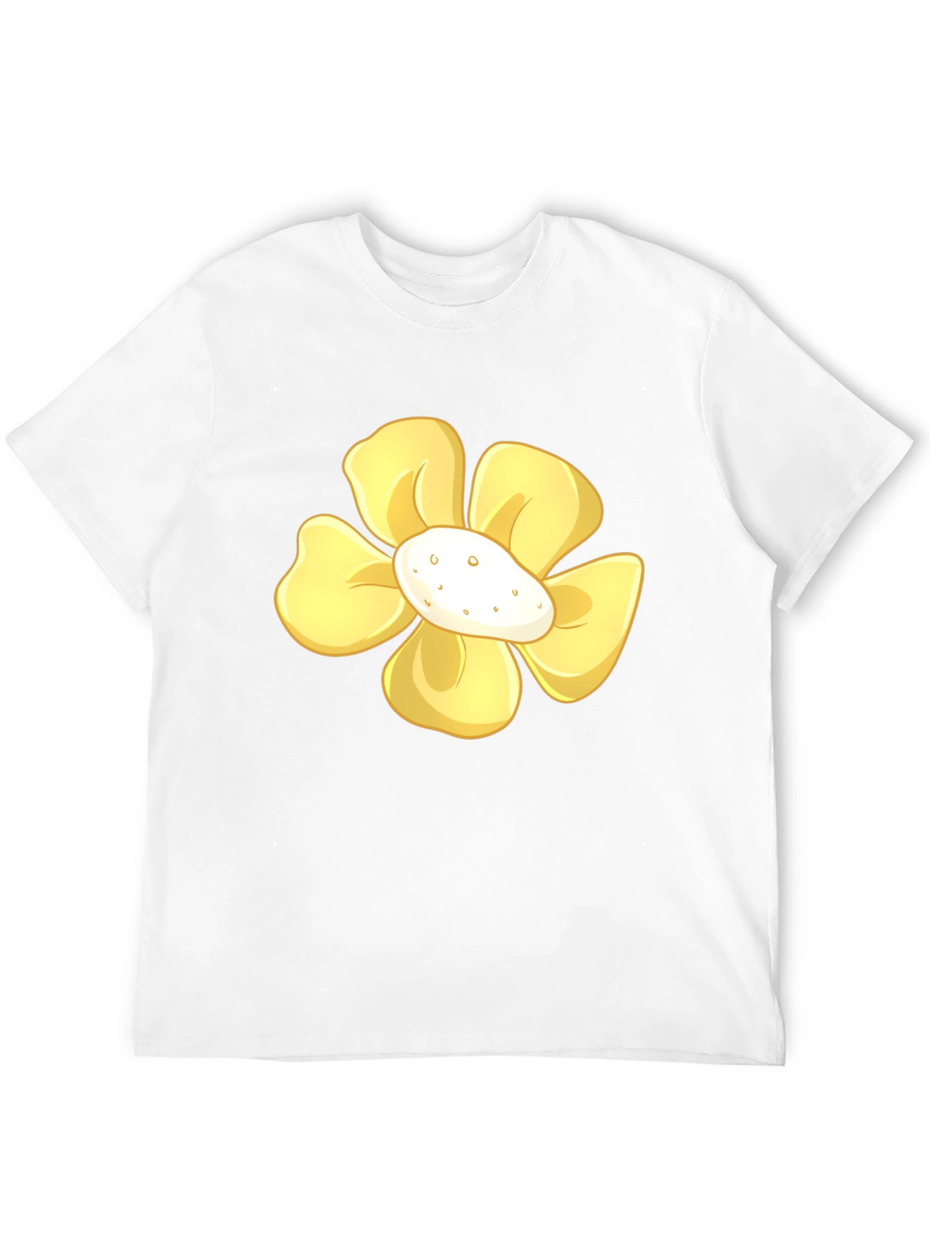 Yellow Flower Graphic Print Black T-Shirt