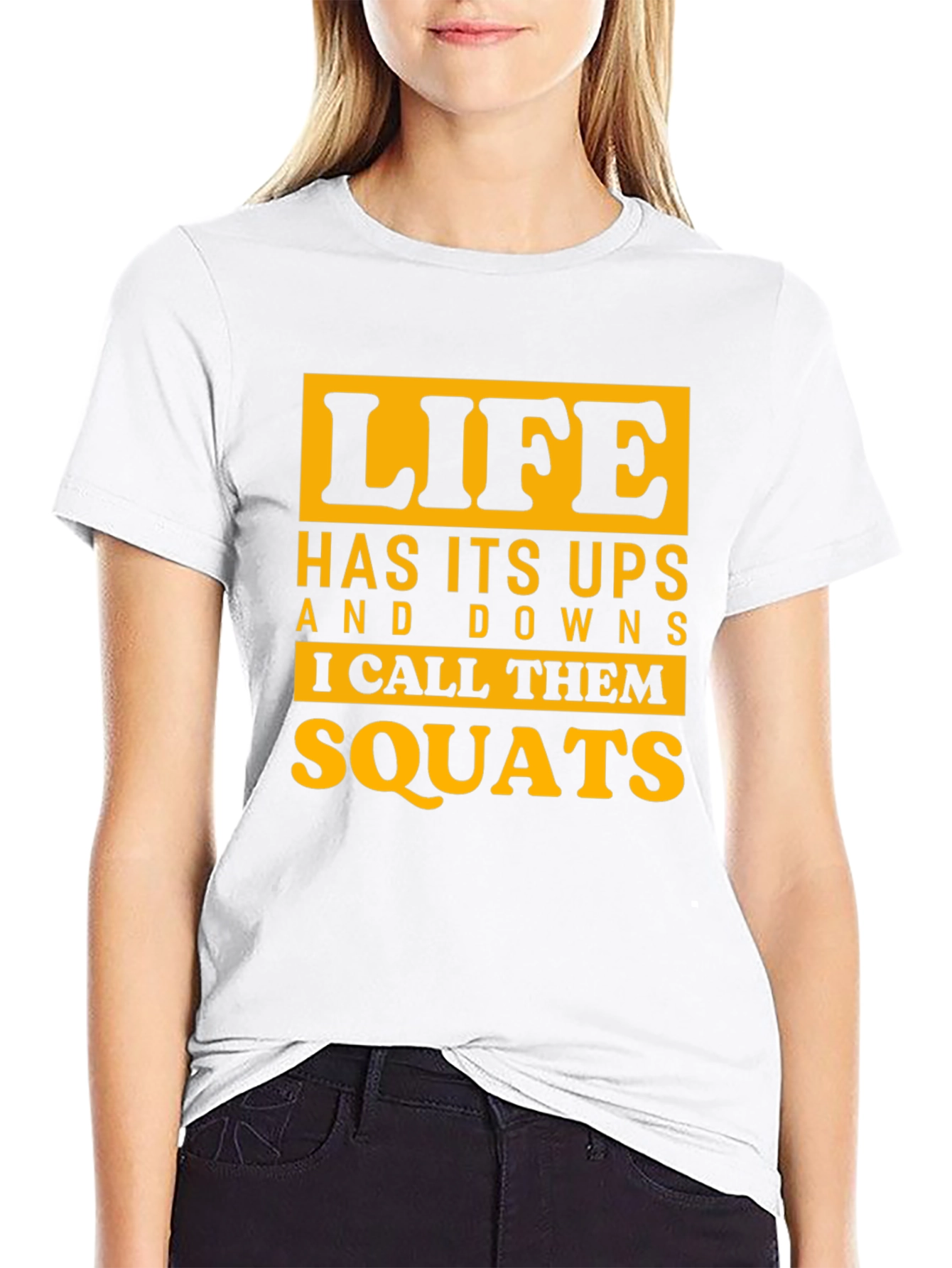 Life Squats Graphic Tee - Funny Workout Shirt