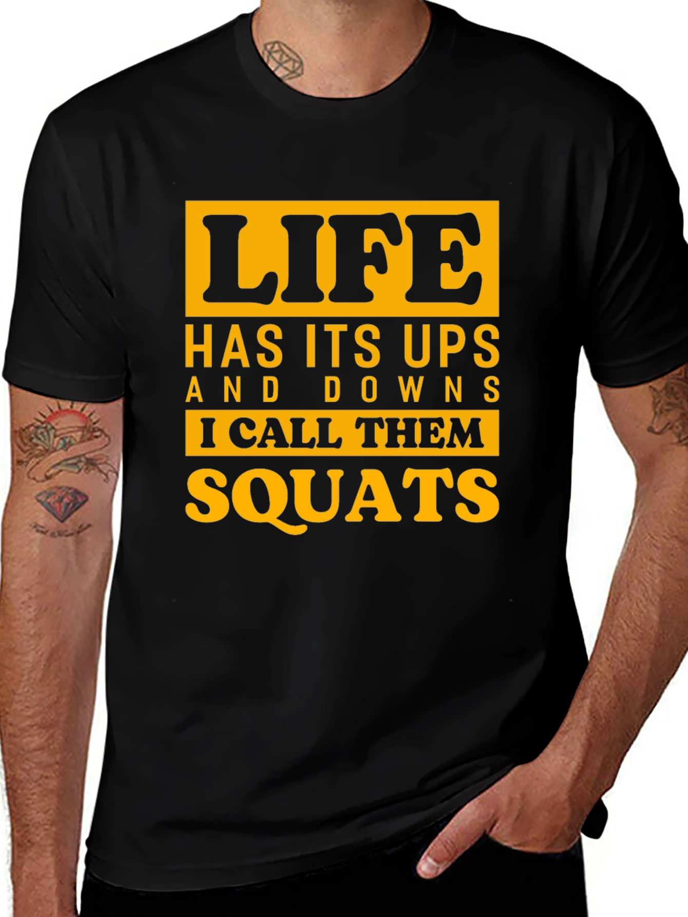 Life Squats Graphic Tee - Funny Workout Shirt