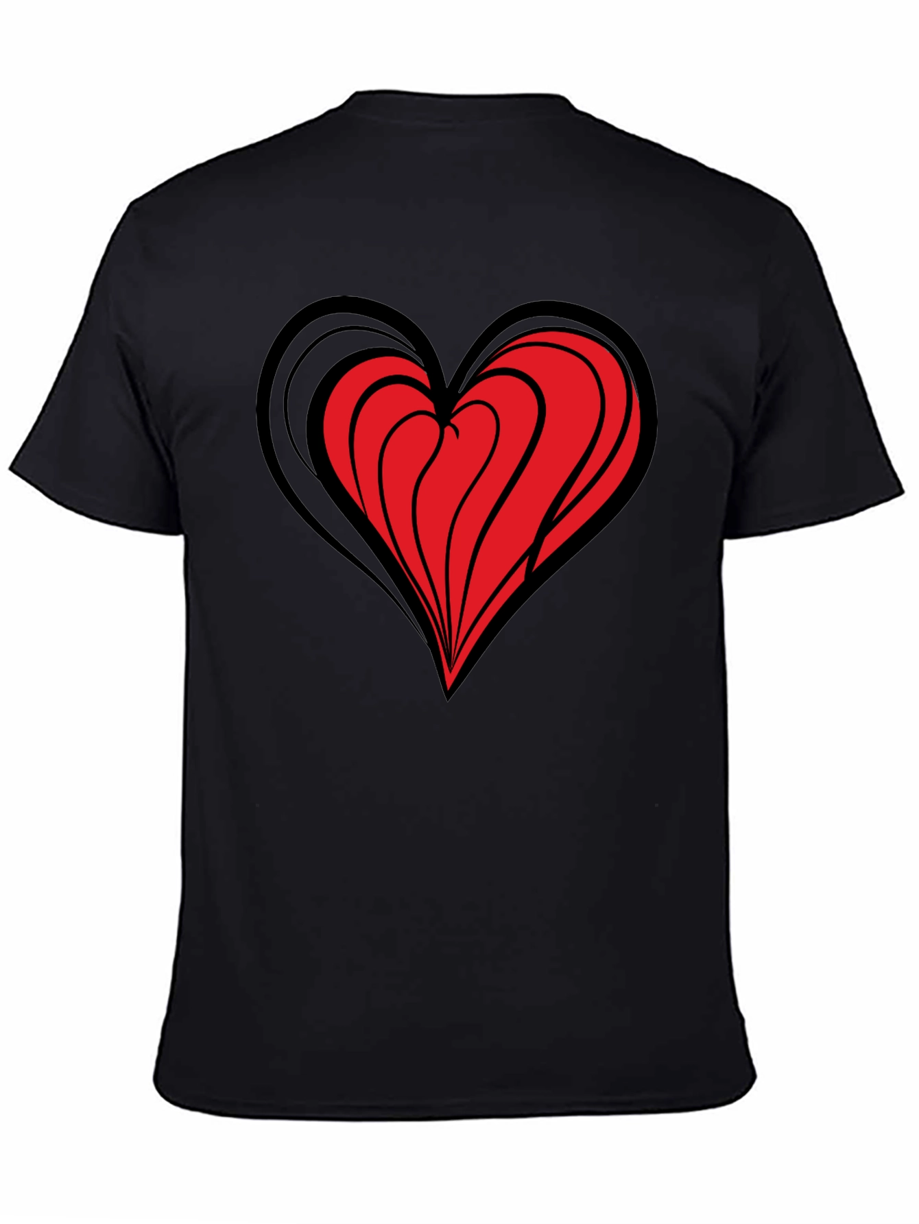 Heart Graphic Black T-Shirt