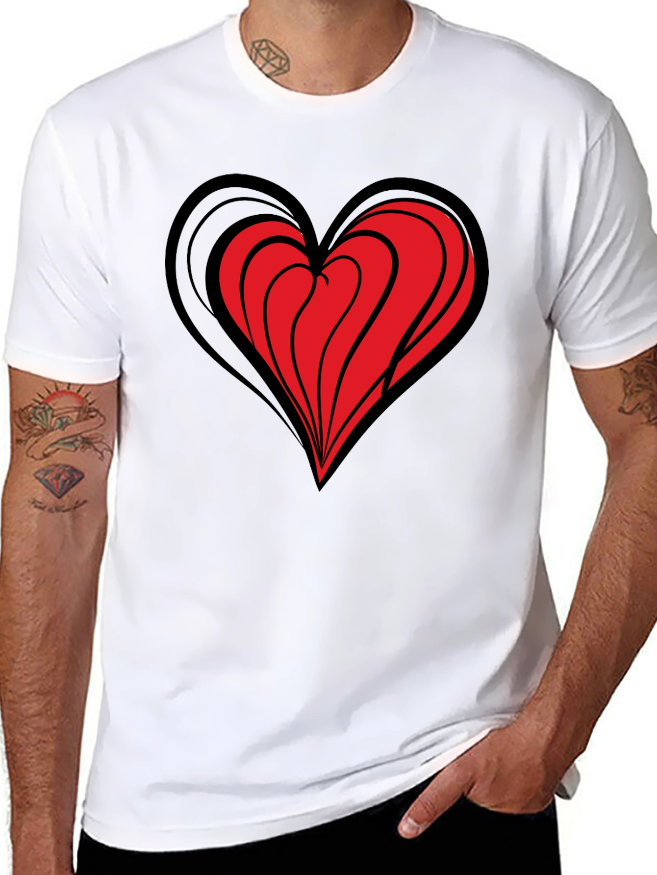 Heart Graphic Black T-Shirt