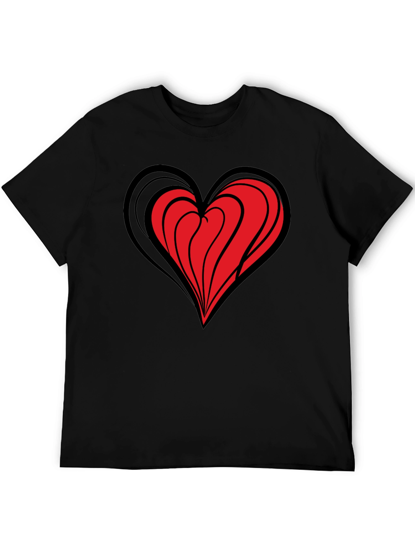 Heart Graphic Black T-Shirt