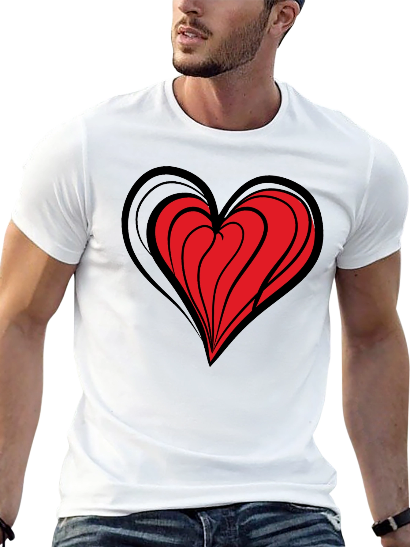 Heart Graphic Black T-Shirt