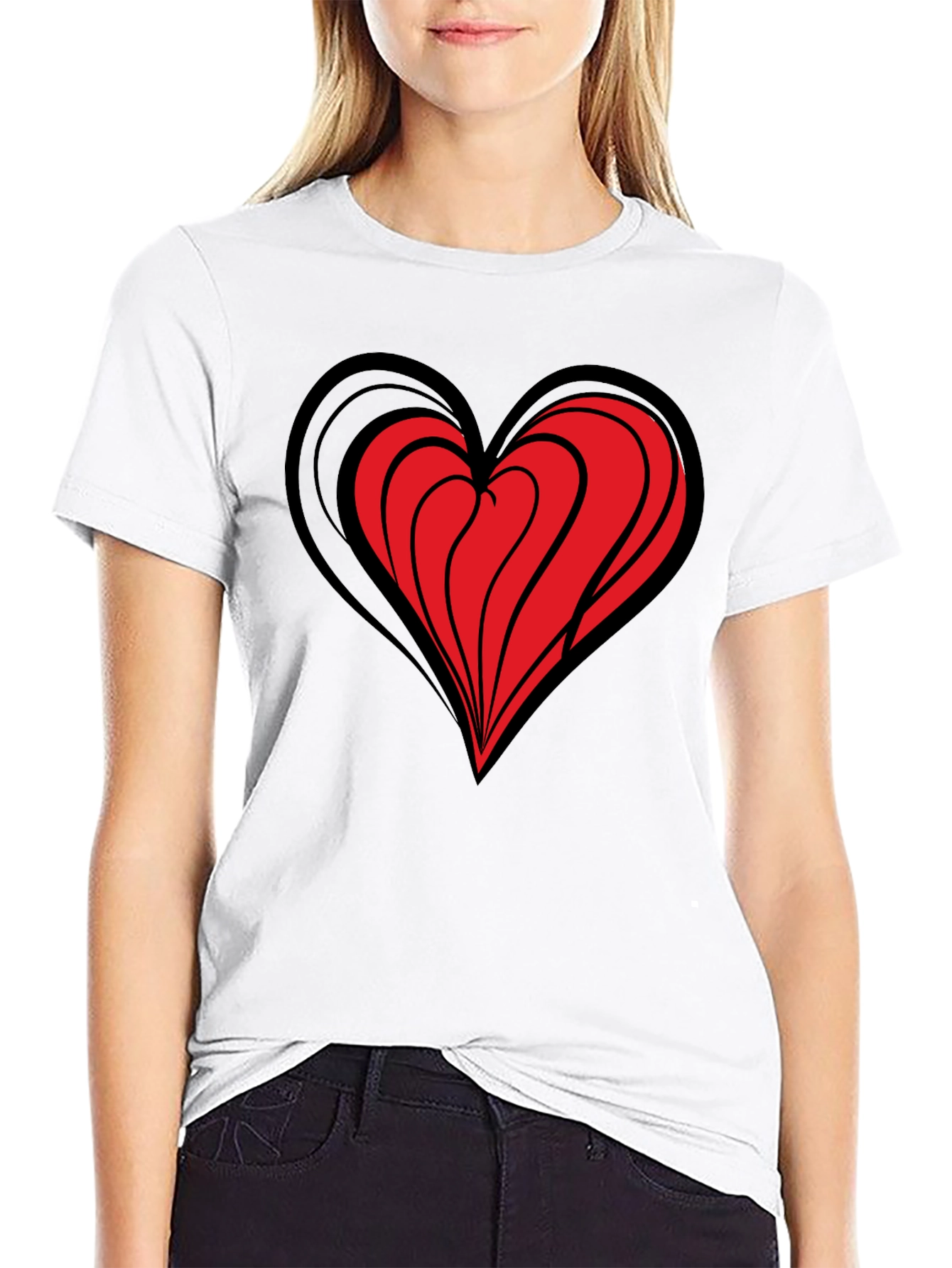 Heart Graphic Black T-Shirt