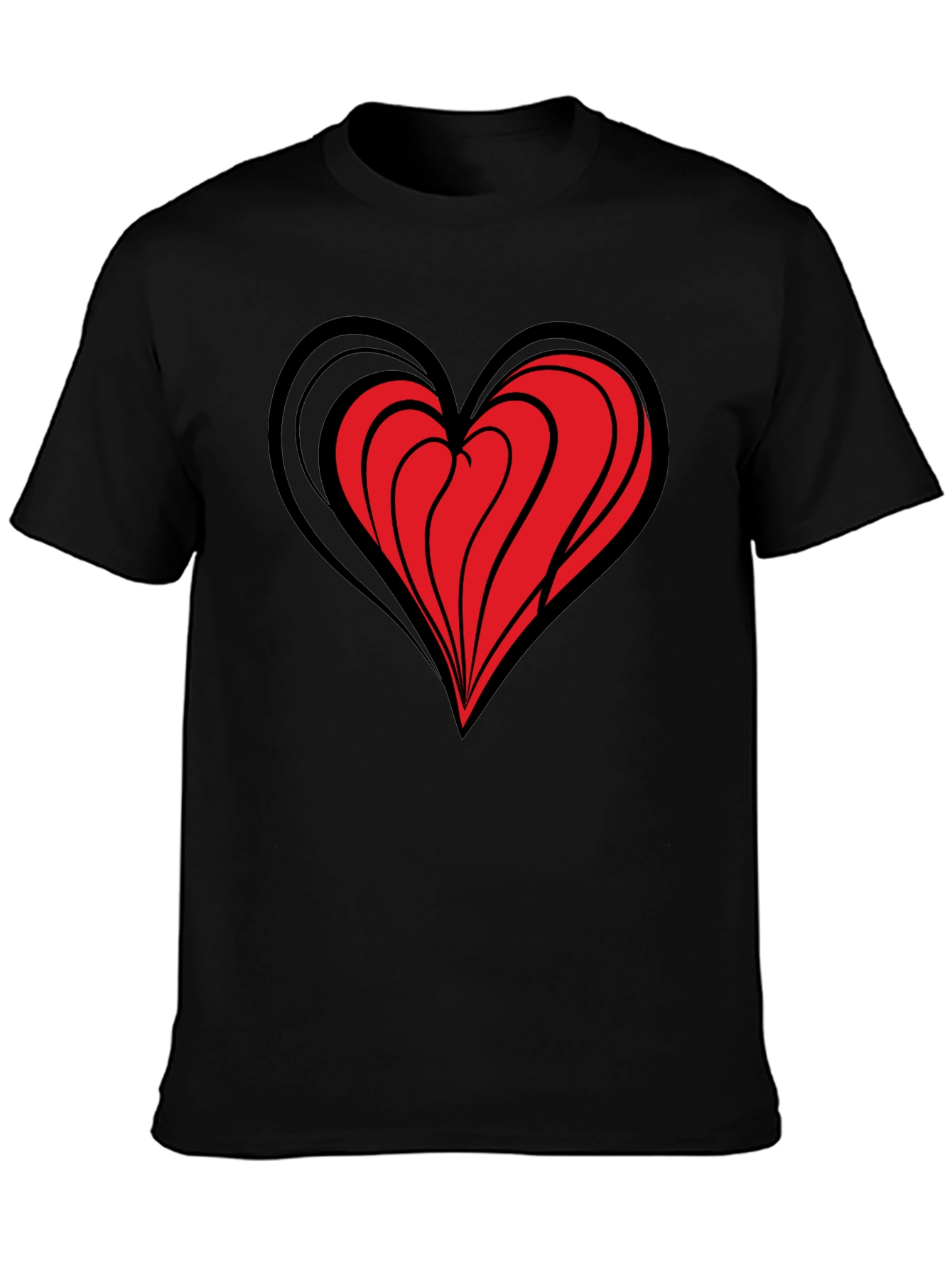 Heart Graphic Black T-Shirt