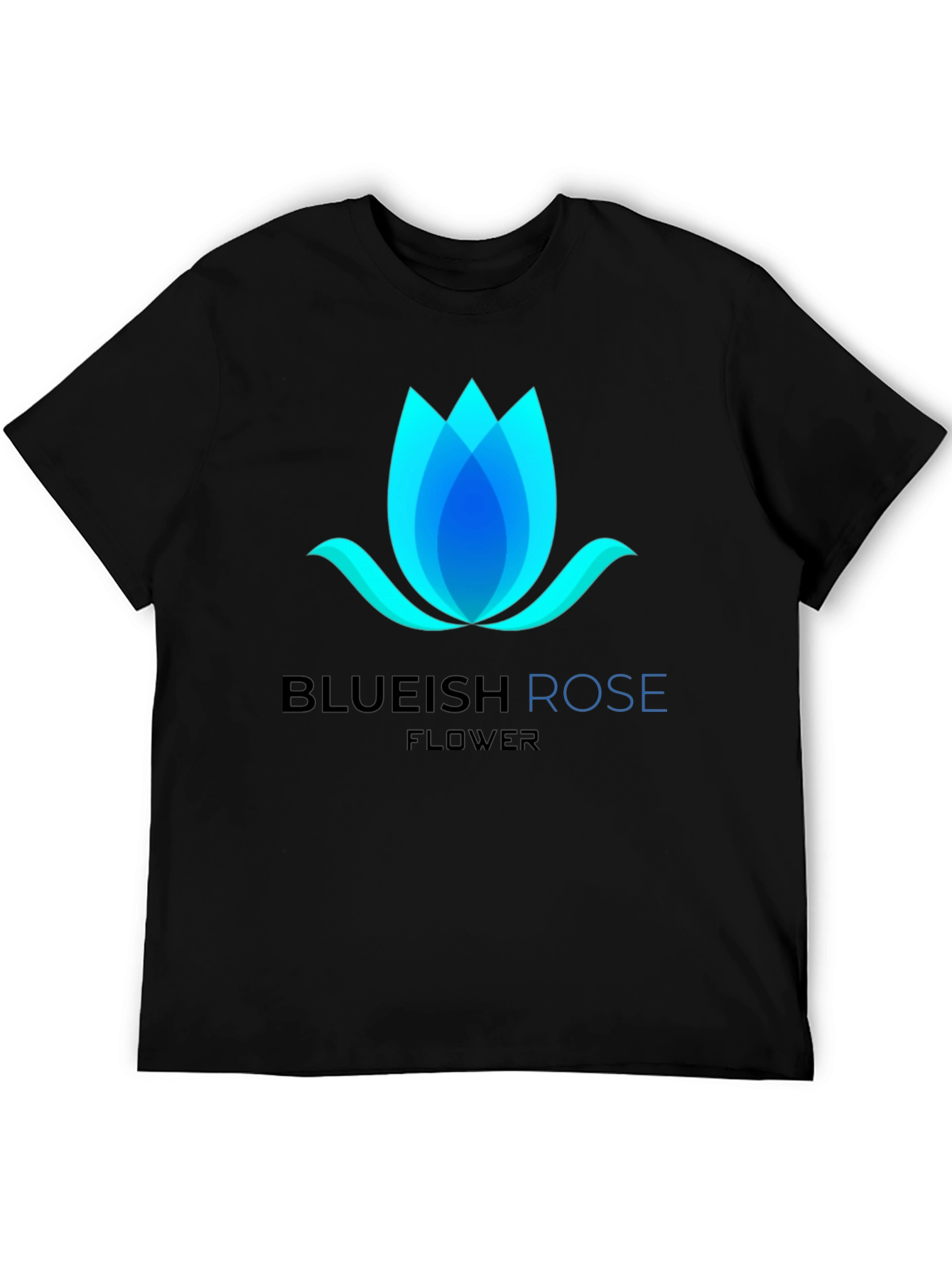 Blueish Rose Flower Graphic T-Shirt - Modern Design