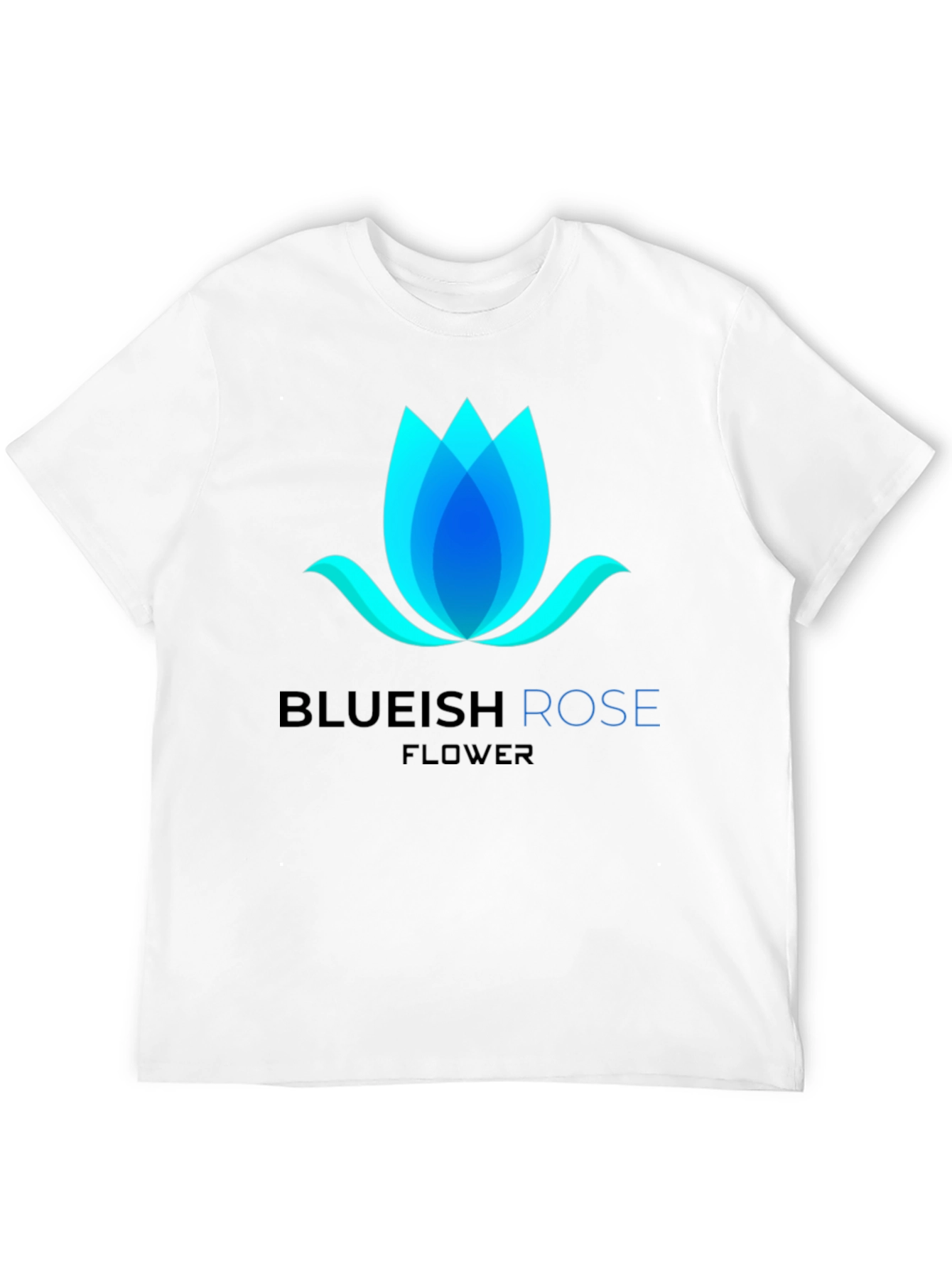 Blueish Rose Flower Graphic T-Shirt - Modern Design