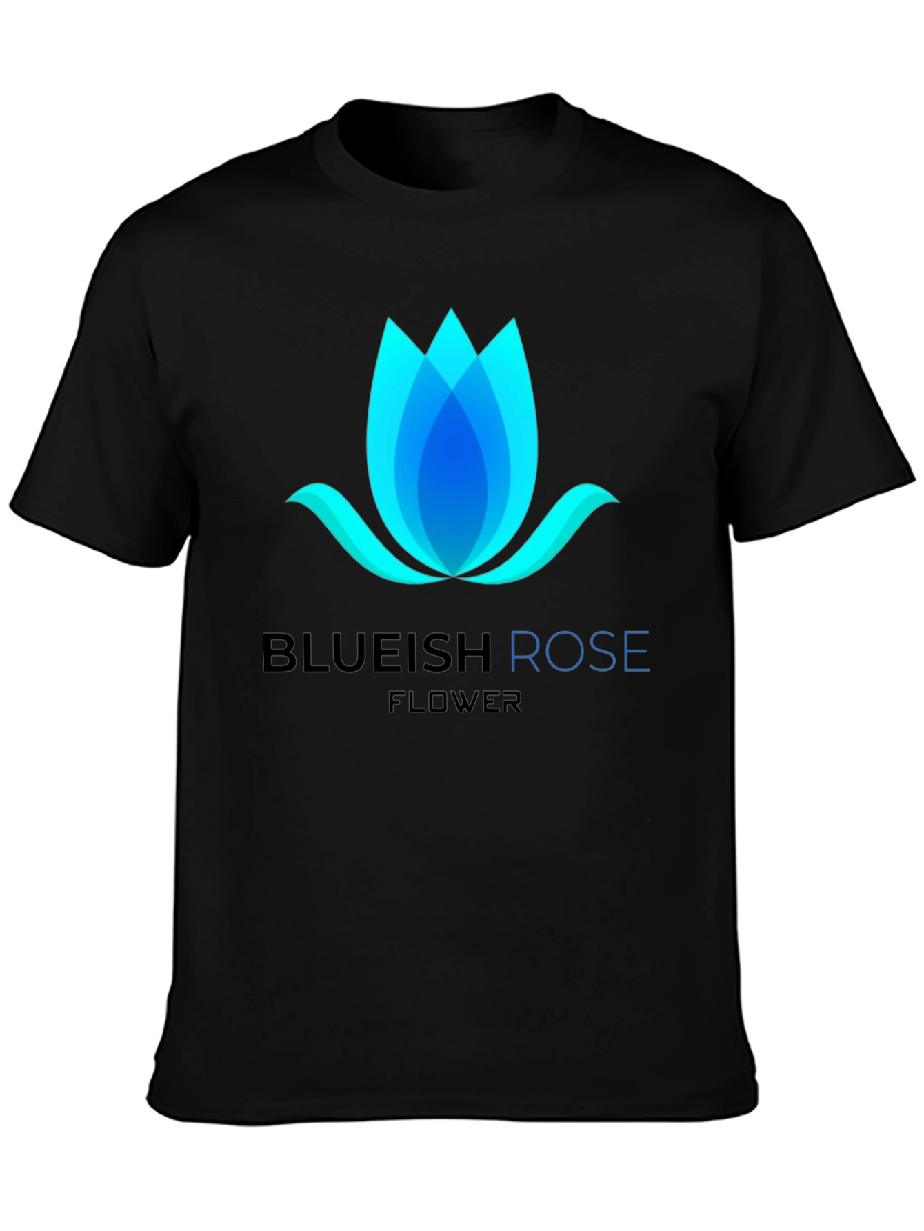 Blueish Rose Flower Graphic T-Shirt - Modern Design