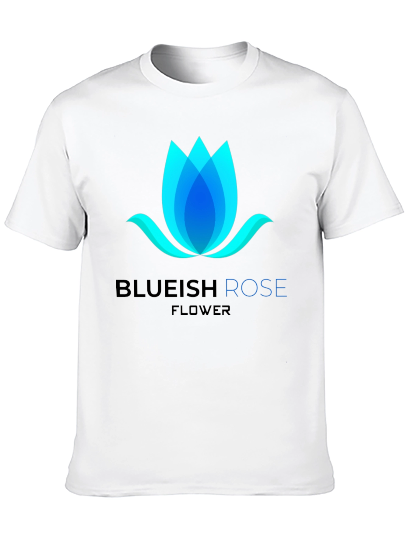 Blueish Rose Flower Graphic T-Shirt - Modern Design
