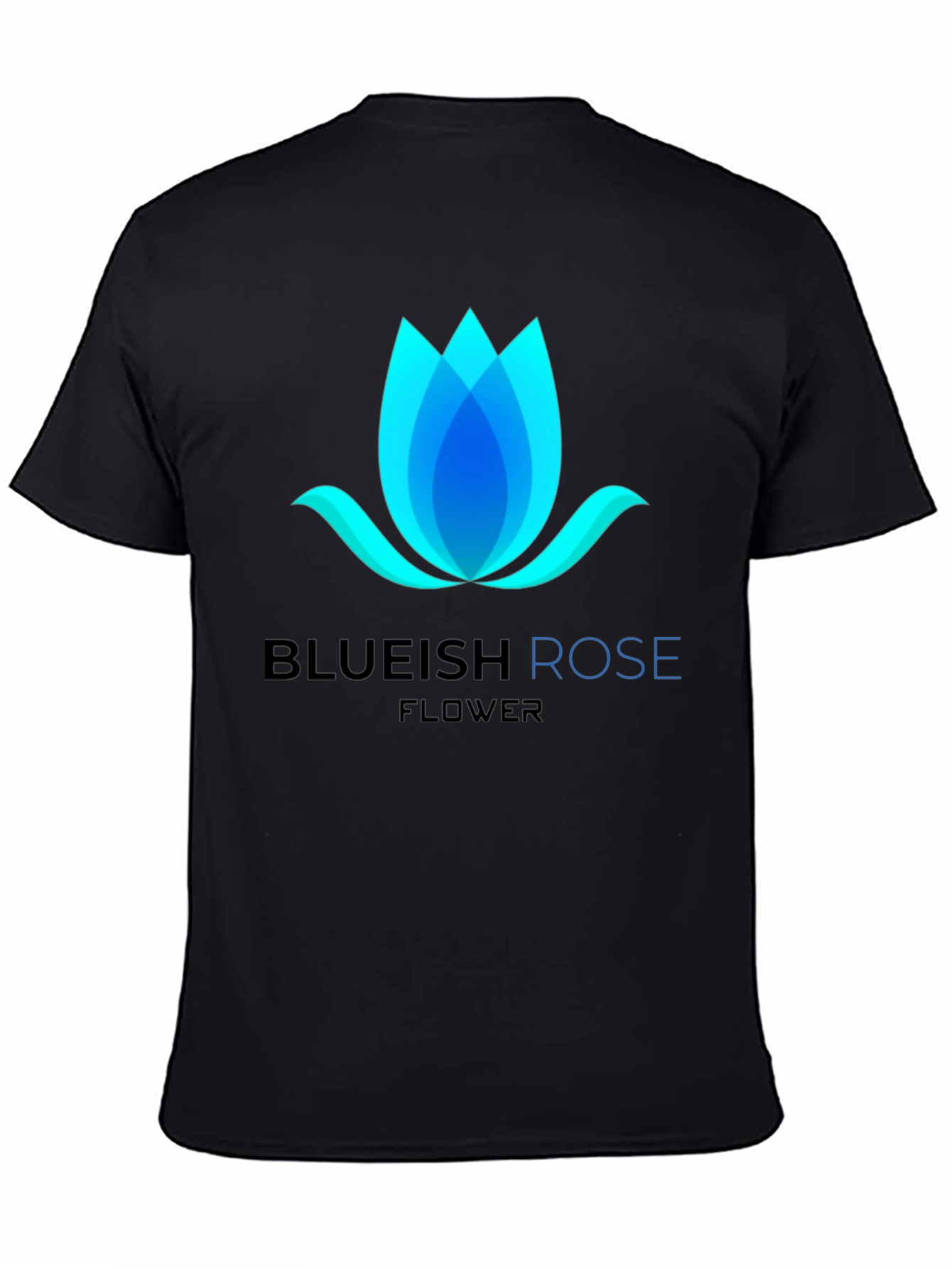 Blueish Rose Flower Graphic T-Shirt - Modern Design