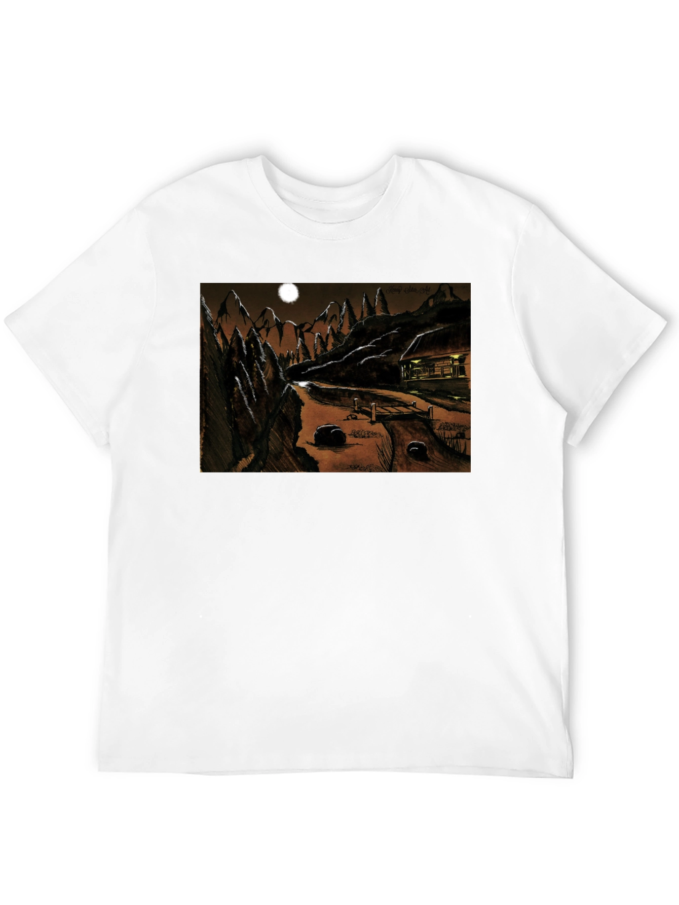 Eerie Night Cabin T-Shirt