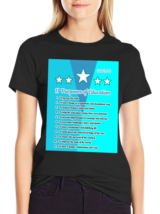 11 Purposes of Education Black T-Shirt