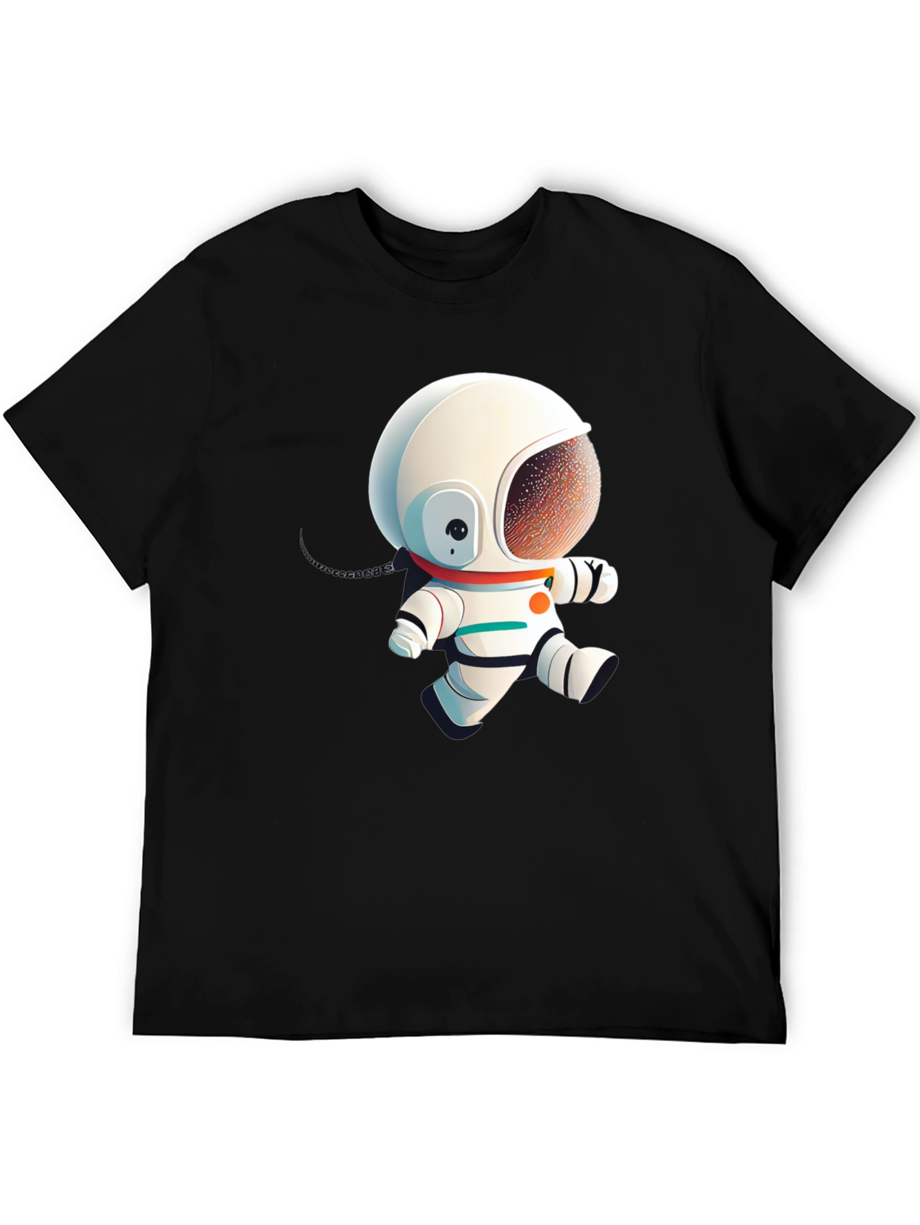 Astronaut Cartoon Graphic Black T-Shirt