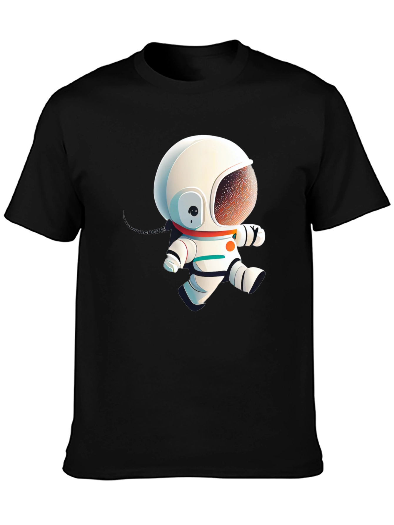 Astronaut Cartoon Graphic Black T-Shirt