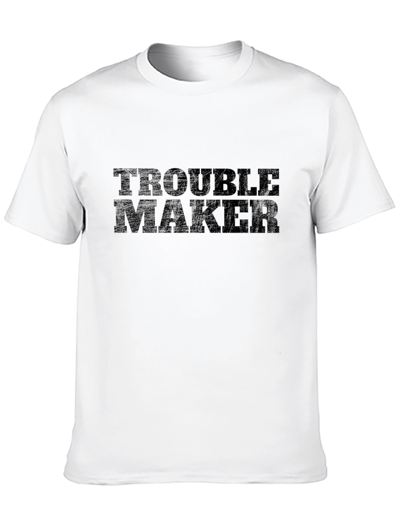 Trouble Maker Graphic Tee - Black Cotton T-Shirt