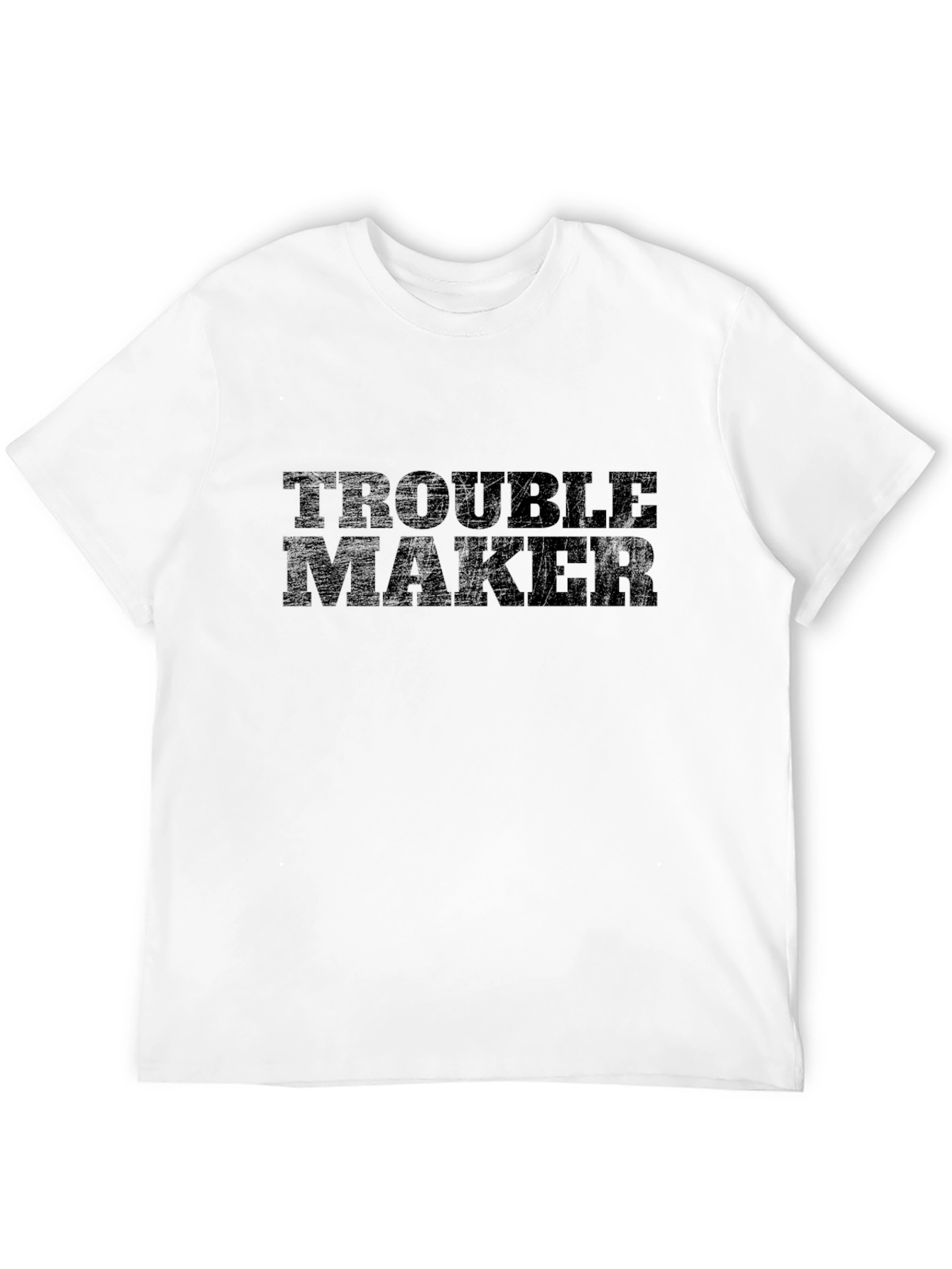 Trouble Maker Graphic Tee - Black Cotton T-Shirt