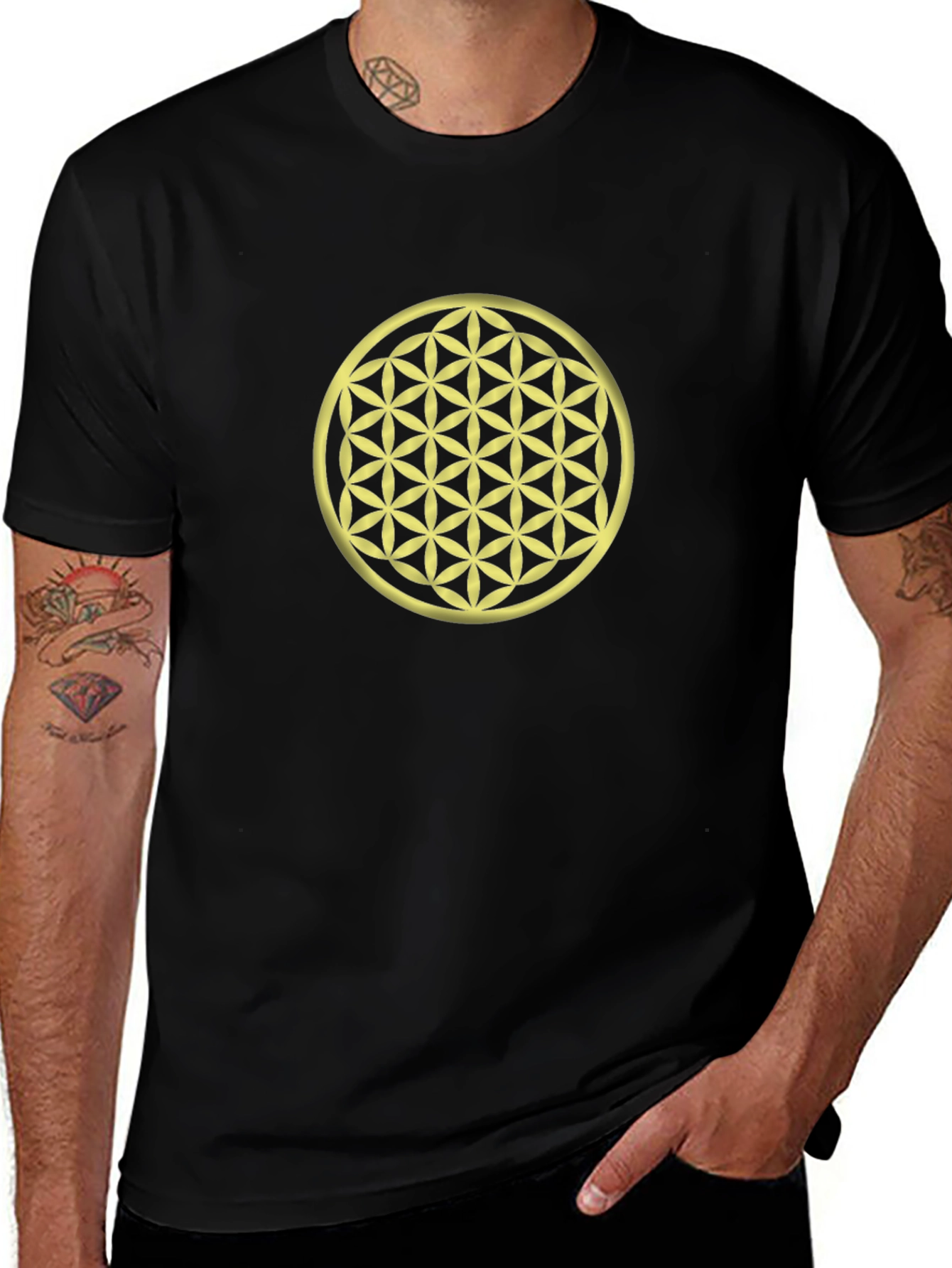 Flower of Life Graphic Tee - Black