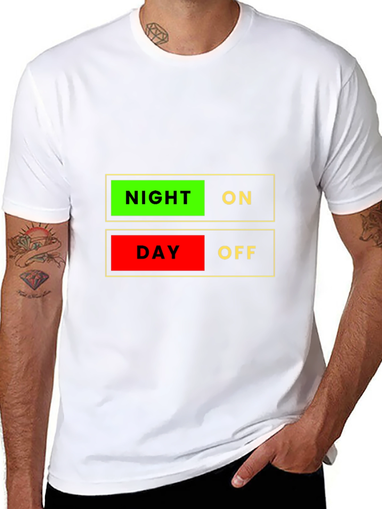 Night On Day Off Graphic T-Shirt - Novelty Design