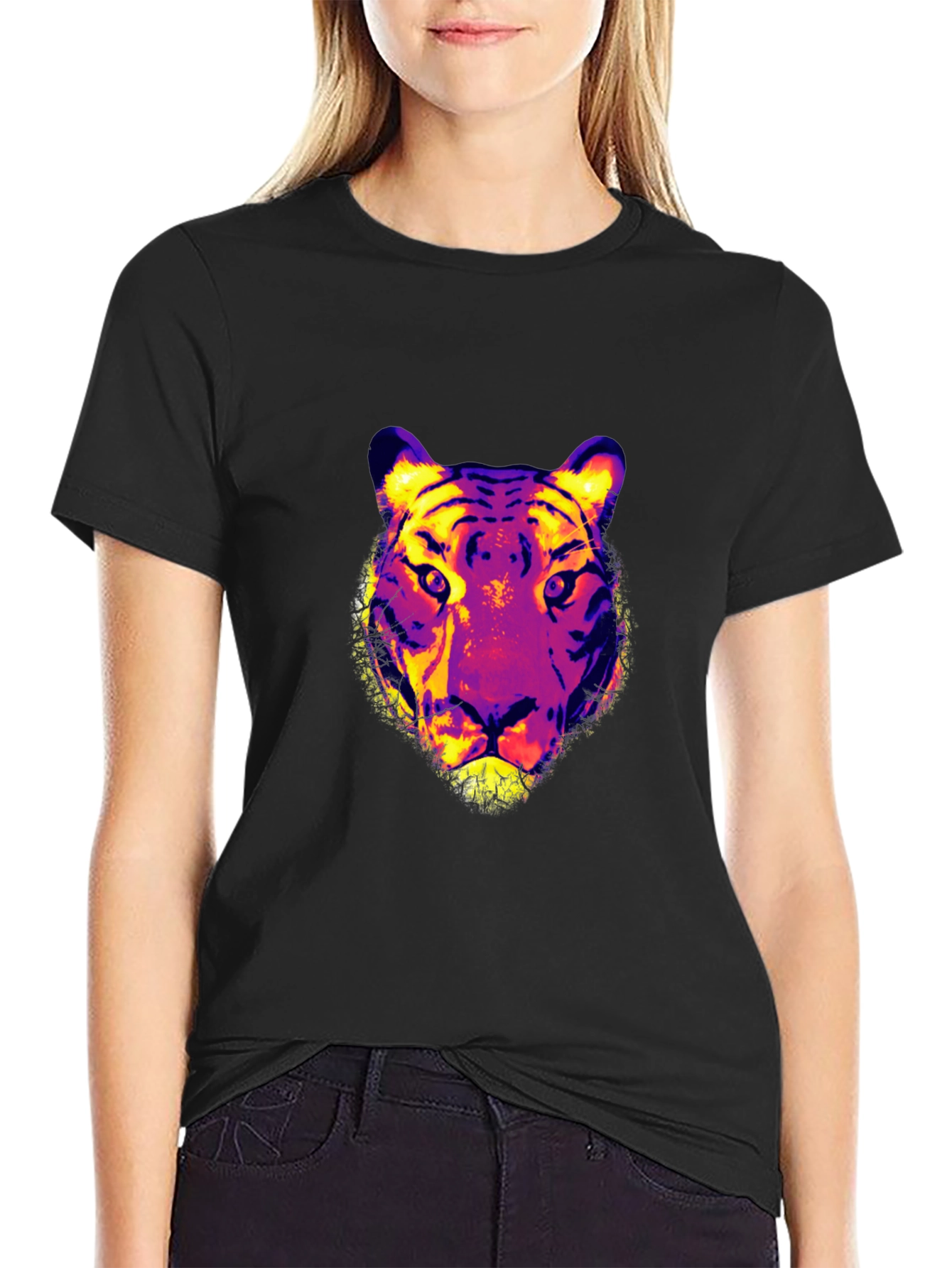 Vivid Tiger Graphic Print T-Shirt
