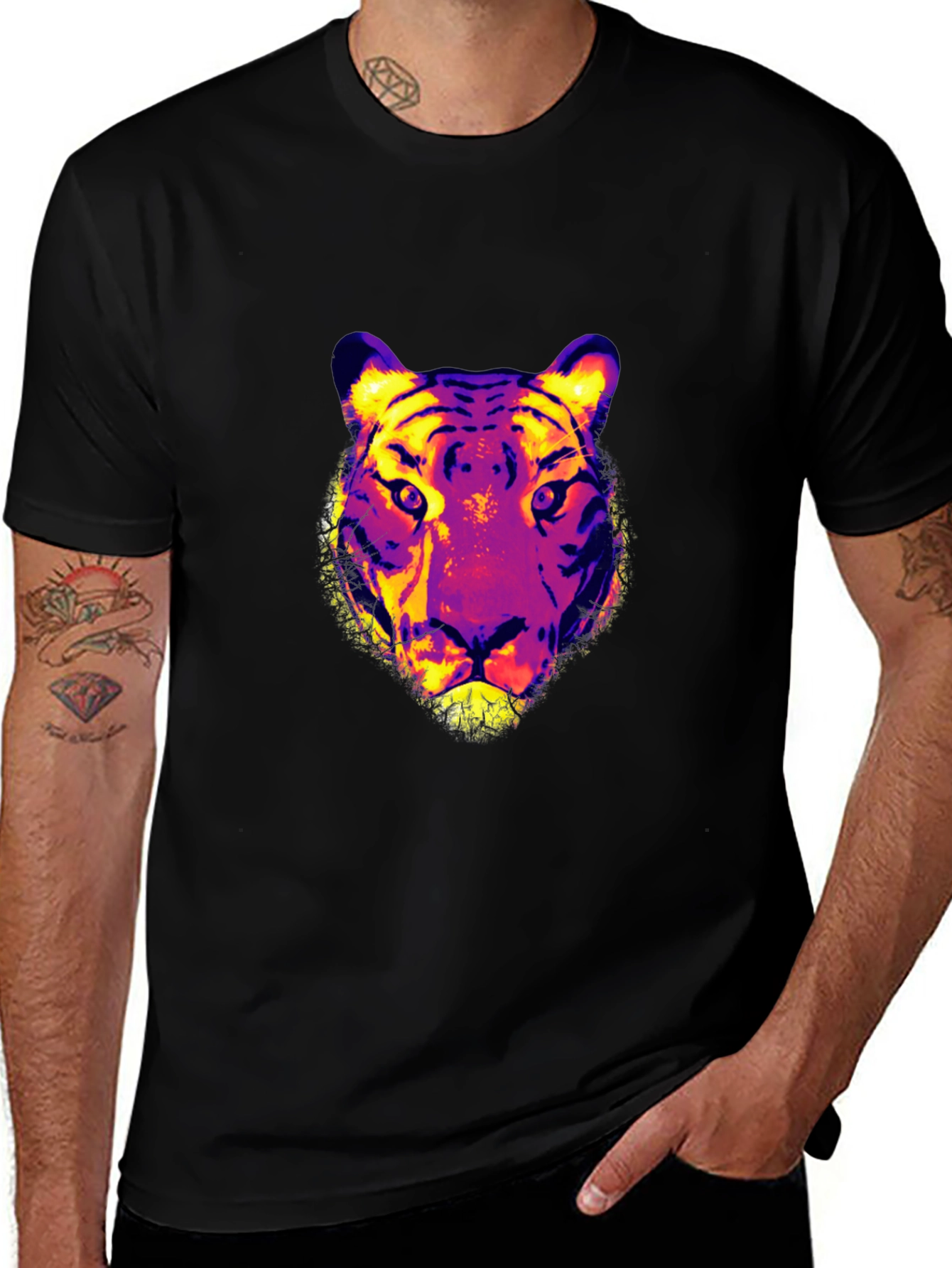 Vivid Tiger Graphic Print T-Shirt