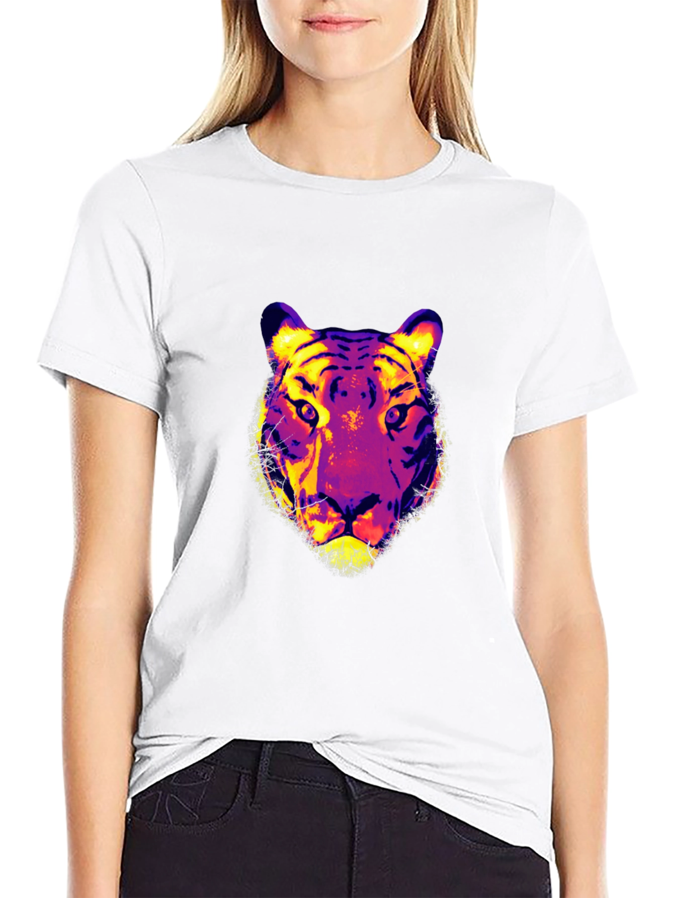Vivid Tiger Graphic Print T-Shirt