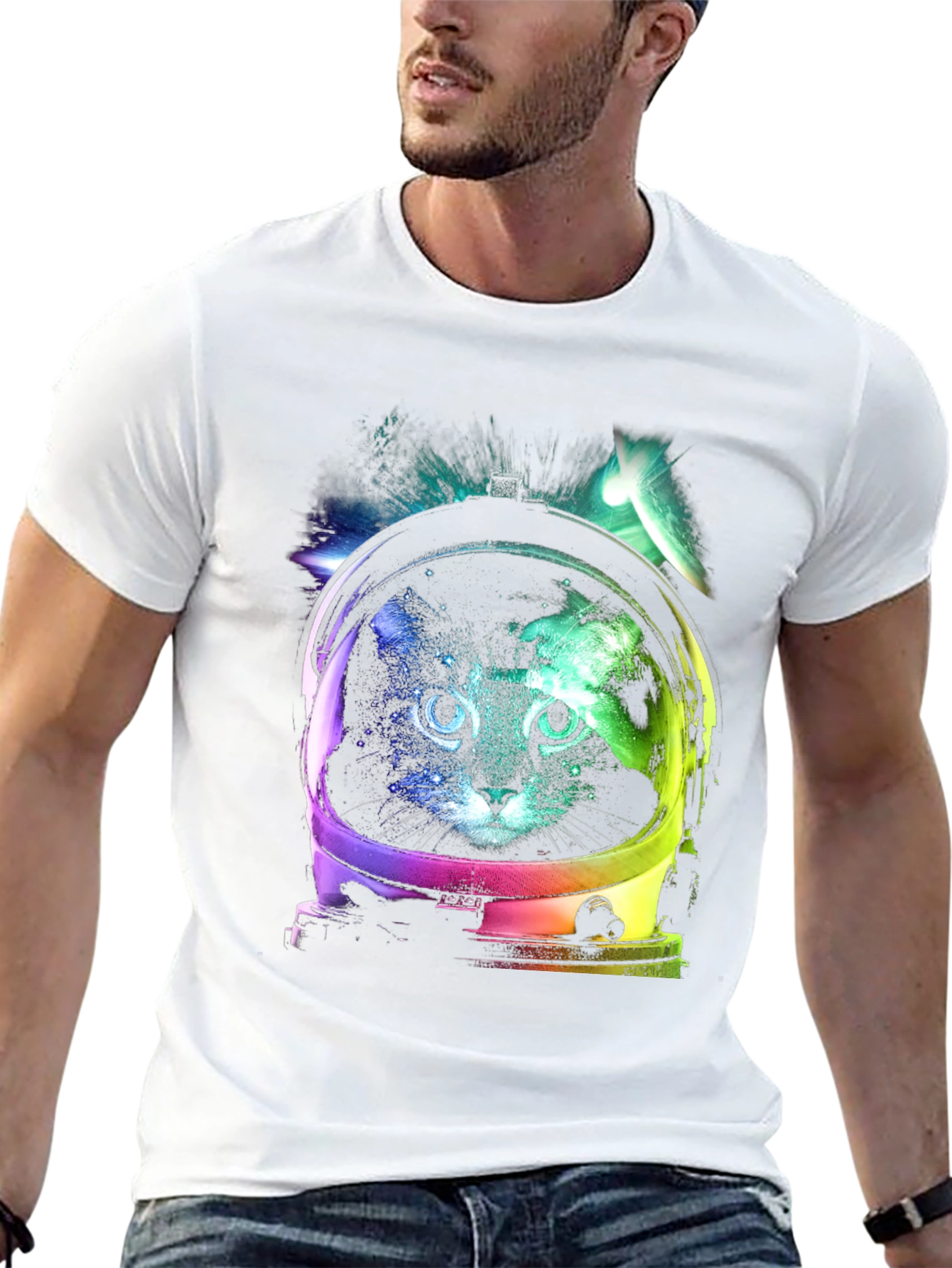 Cosmic Cat Astronaut Graphic Tee