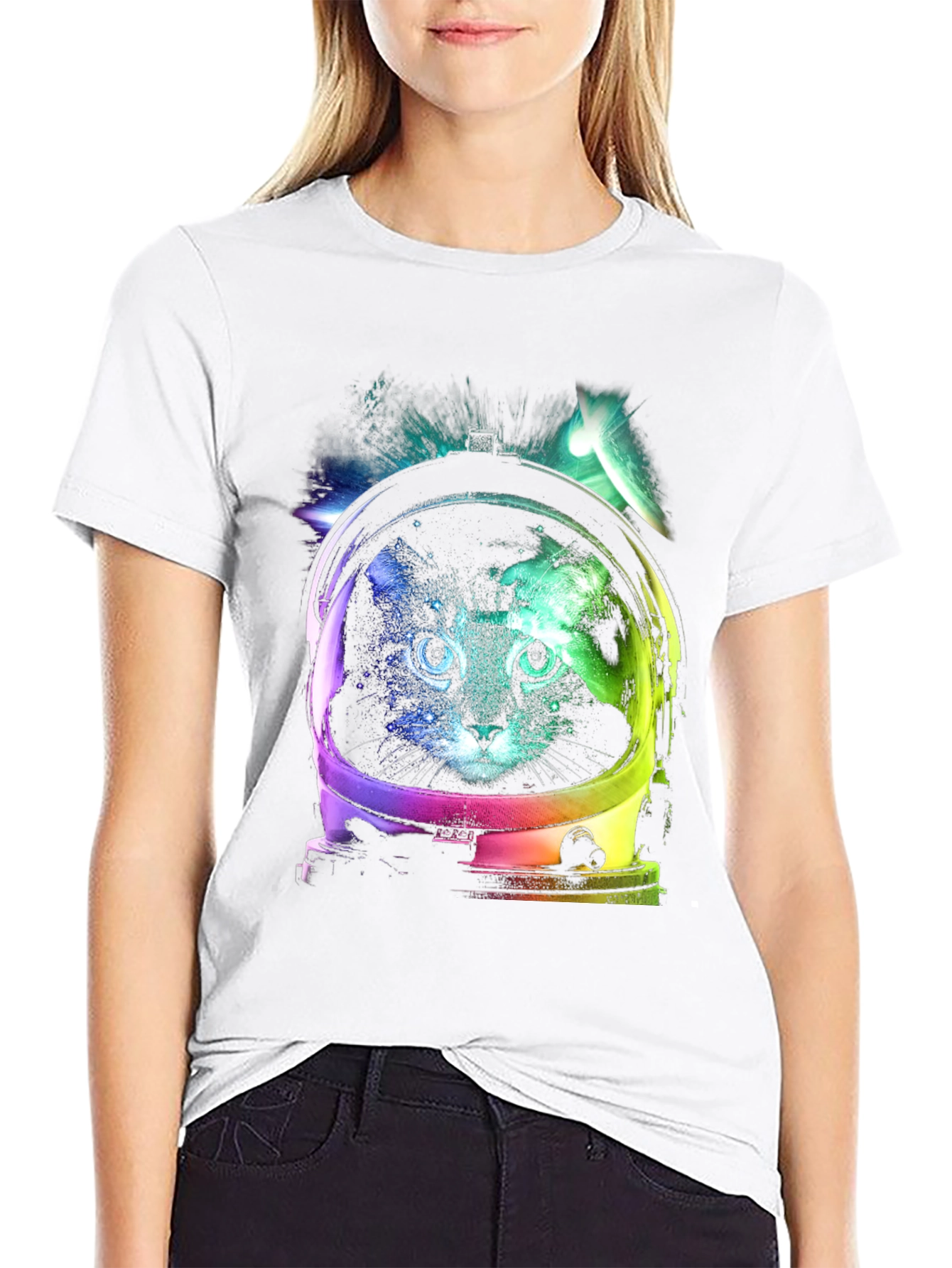 Cosmic Cat Astronaut Graphic Tee