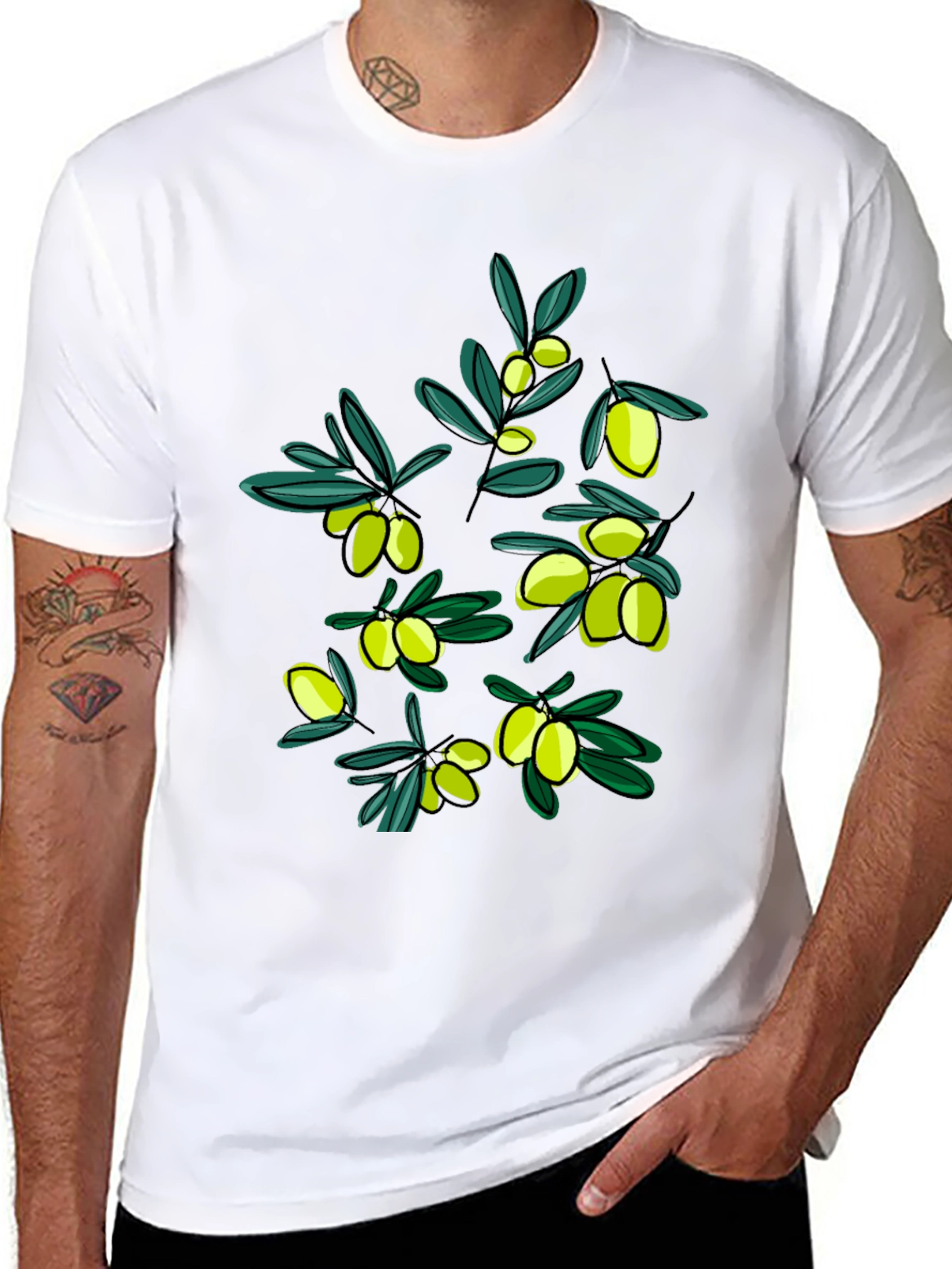 Olive Branch Graphic T-Shirt - Stylish Unisex Tee