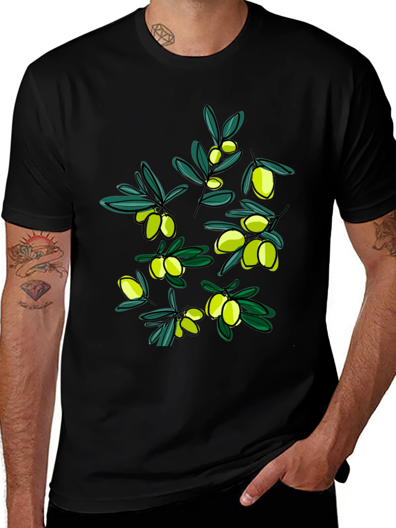 Olive Branch Graphic T-Shirt - Stylish Unisex Tee