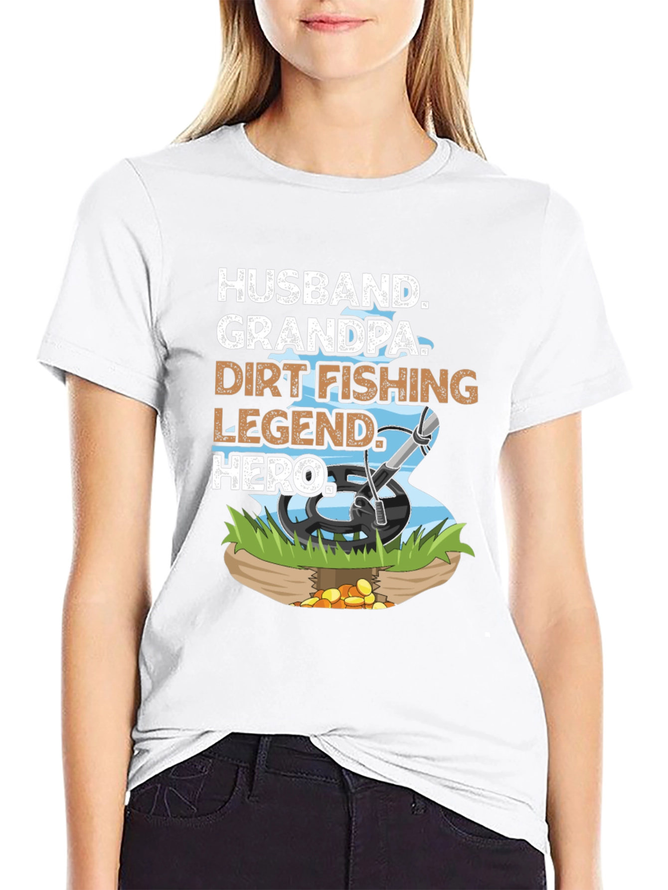 Husband Grandpa Dirt Fishing Legend Hero Tee