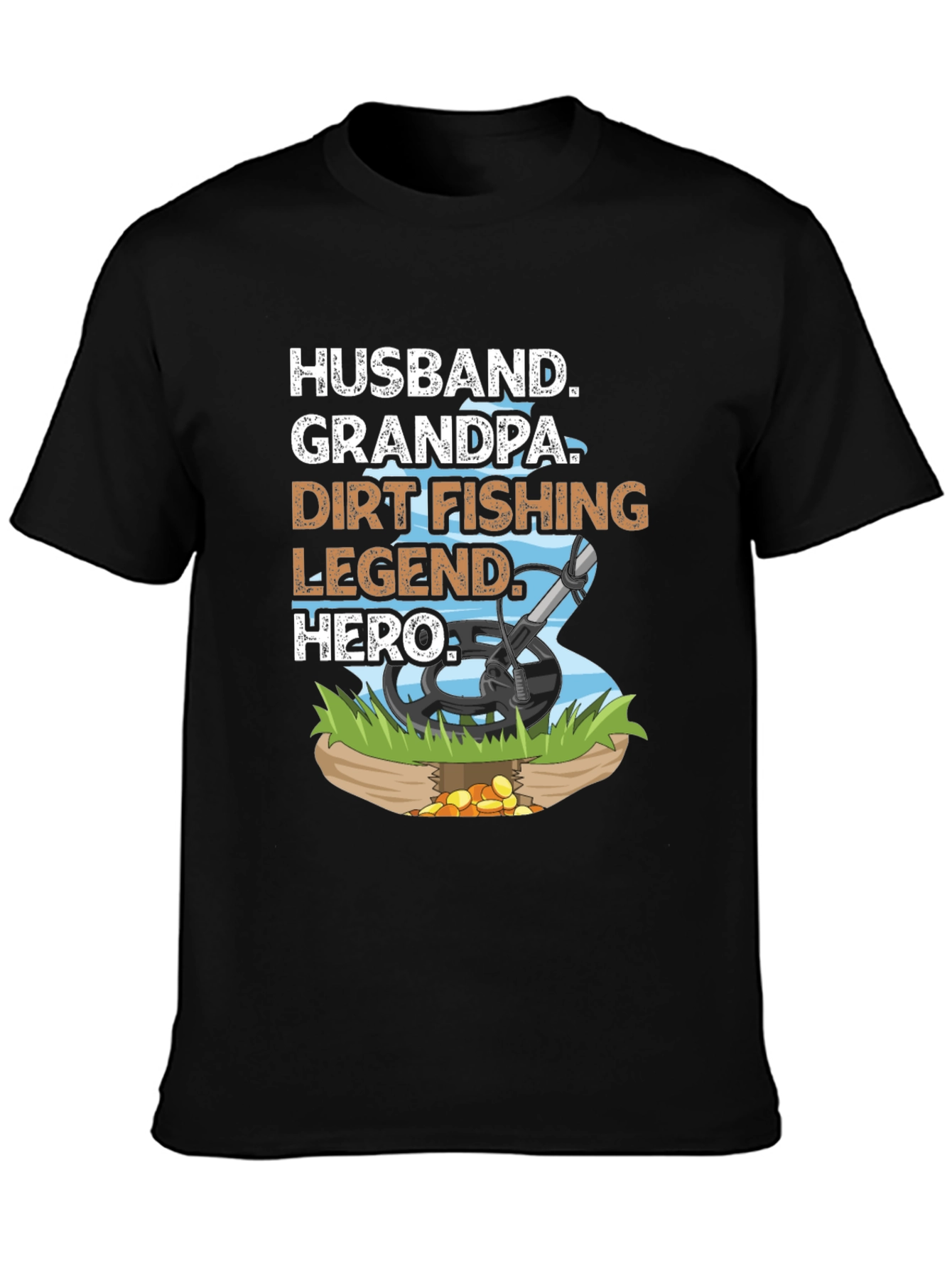 Husband Grandpa Dirt Fishing Legend Hero Tee