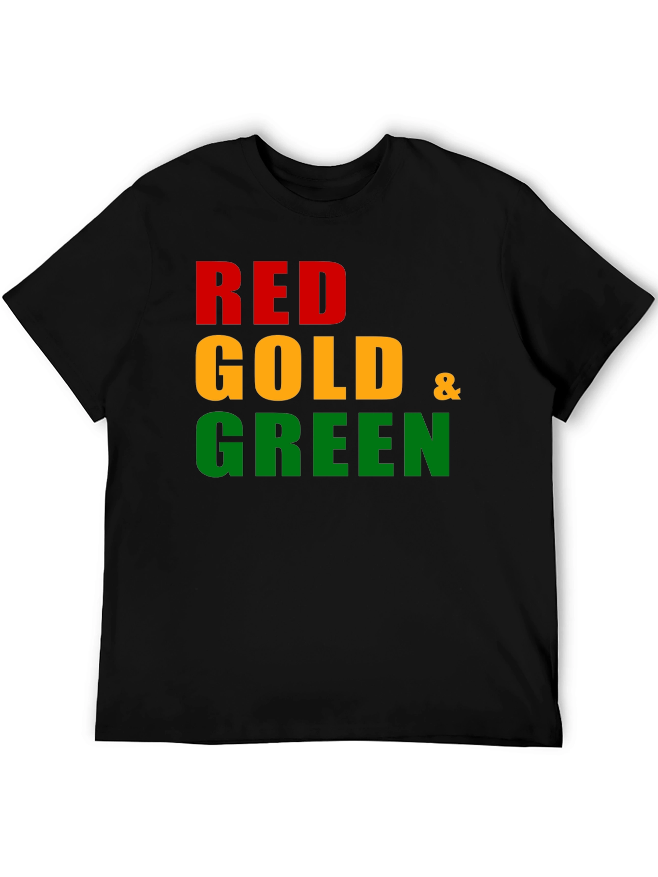 Red Gold & Green Graphic Tee - Black