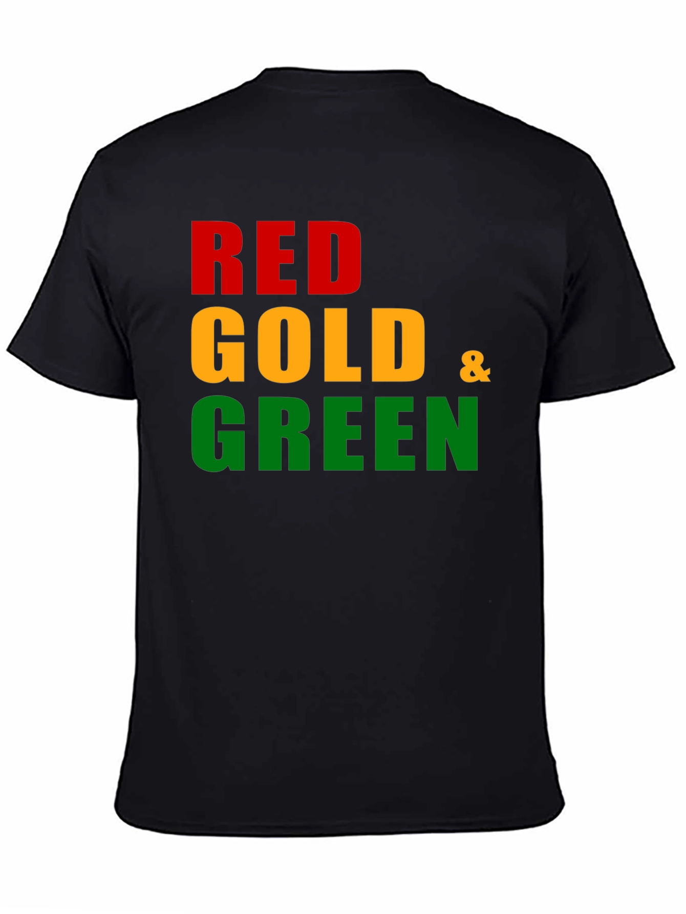 Red Gold & Green Graphic Tee - Black