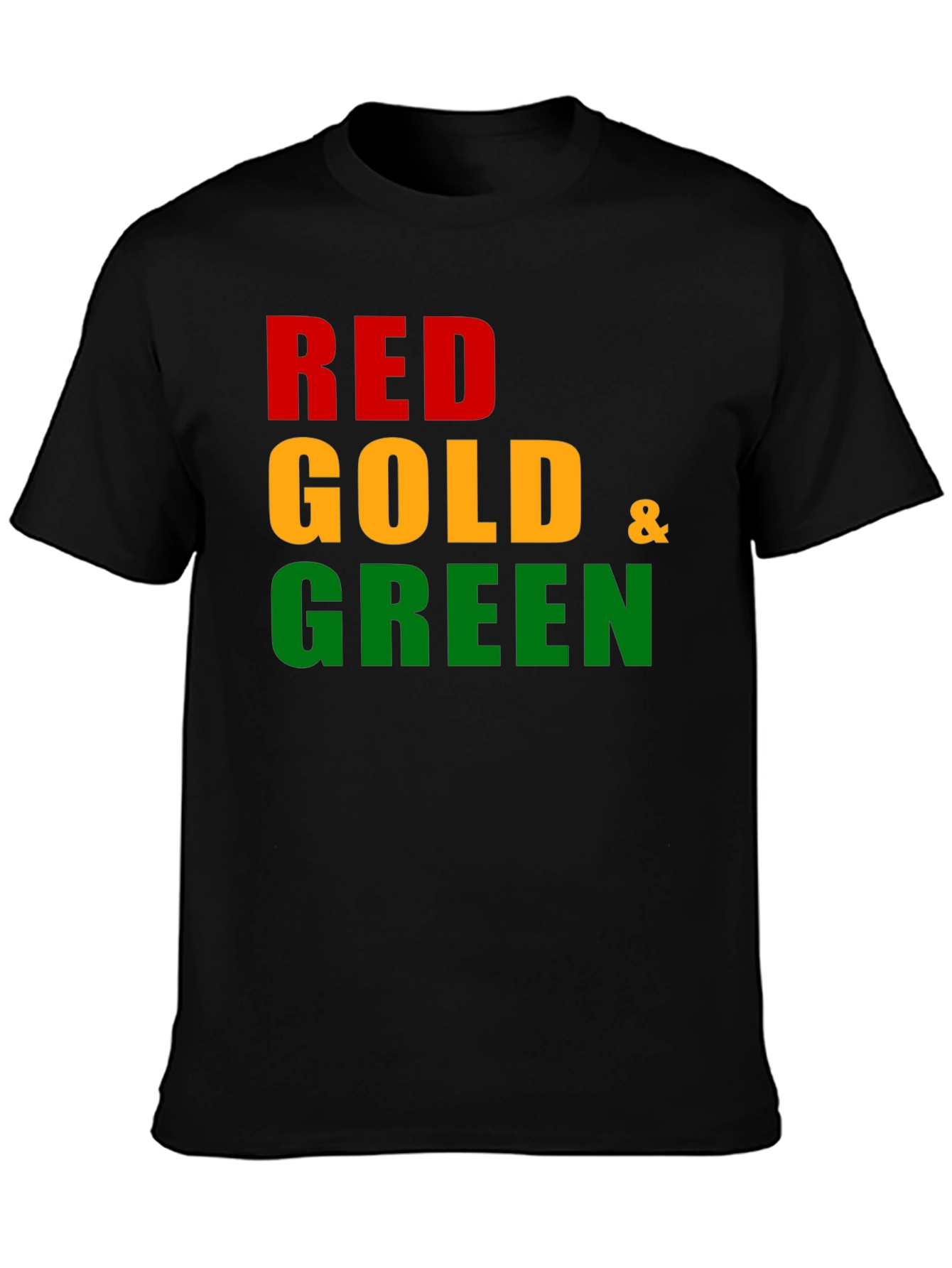 Red Gold & Green Graphic Tee - Black