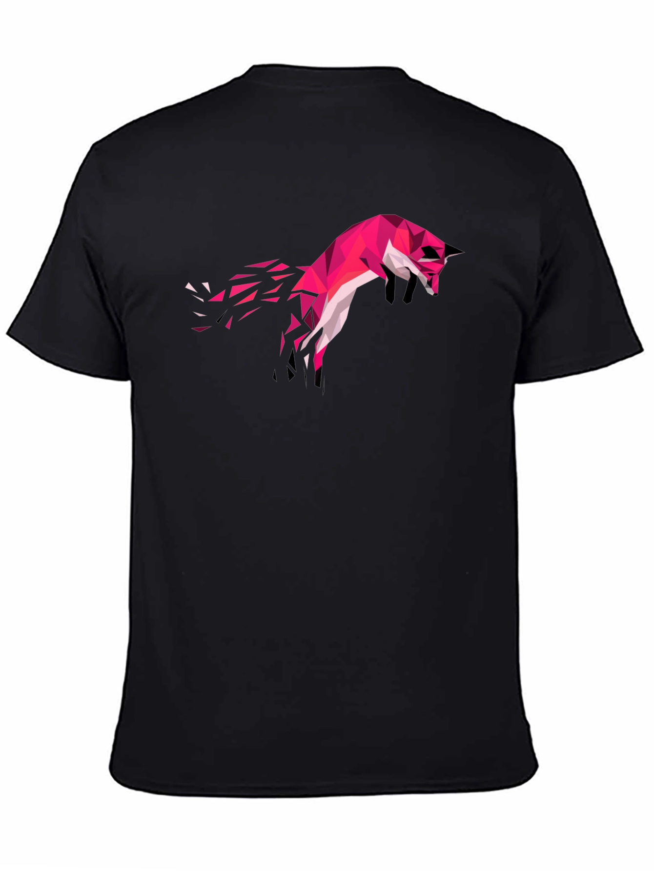Geometric Fox Graphic Tee - Stylish Black T-Shirt