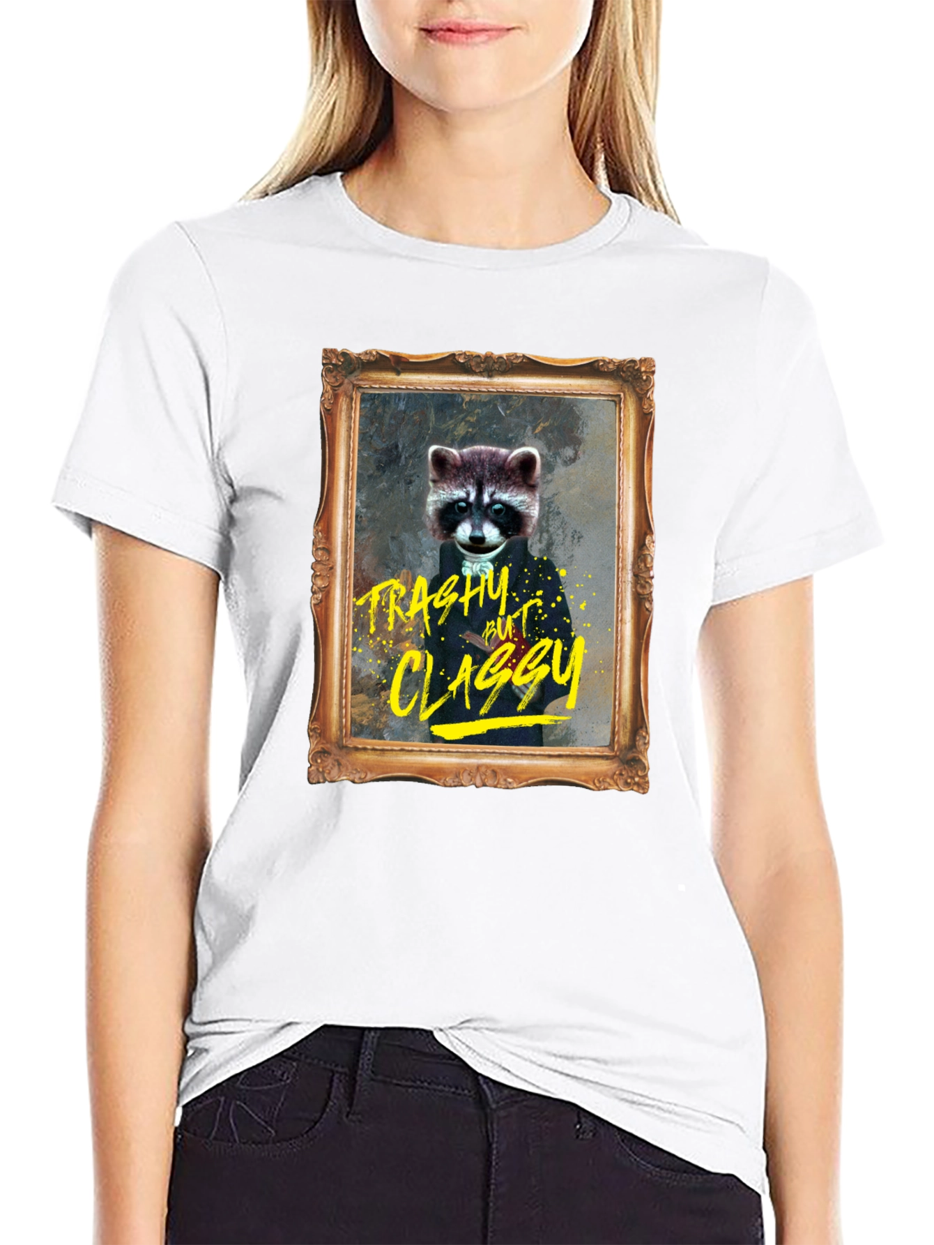 Trashy But Classy Raccoon T-Shirt - Funny Novelty Tee