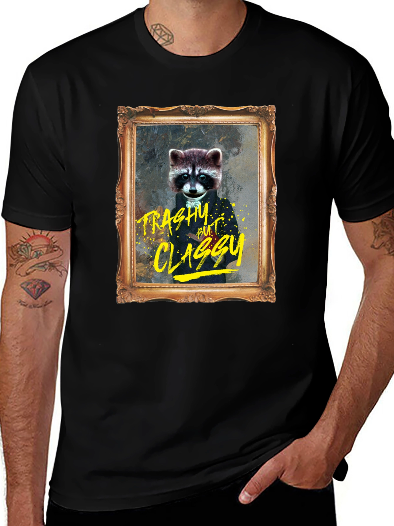 Trashy But Classy Raccoon T-Shirt - Funny Novelty Tee