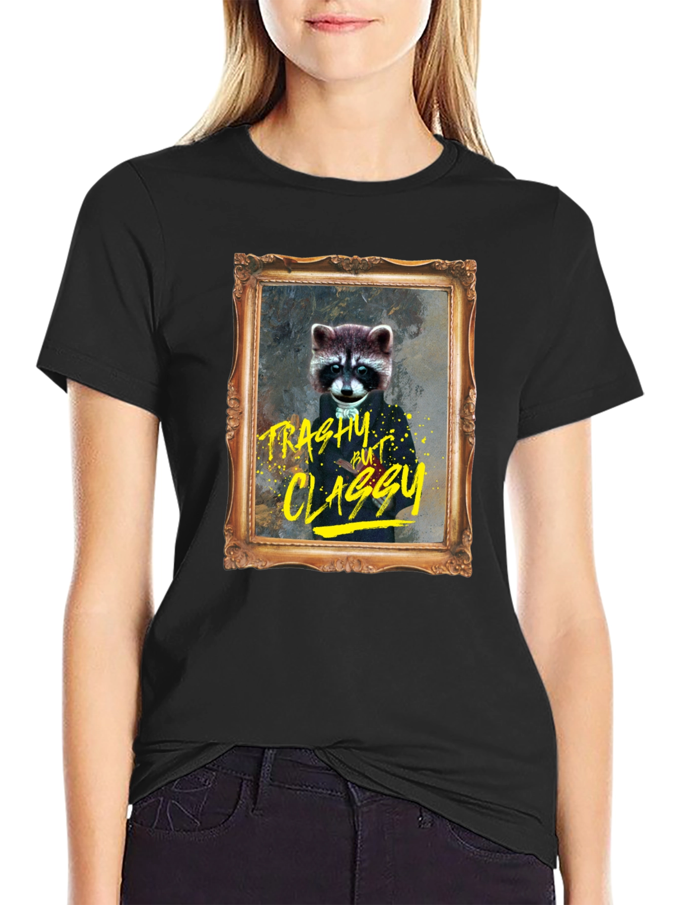 Trashy But Classy Raccoon T-Shirt - Funny Novelty Tee