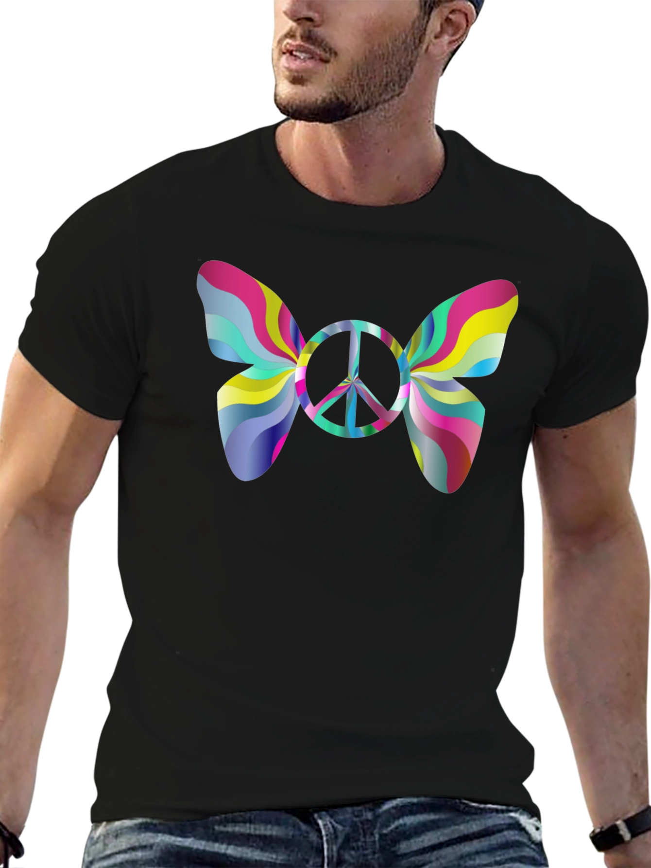 Peace Sign Butterfly Graphic Tee