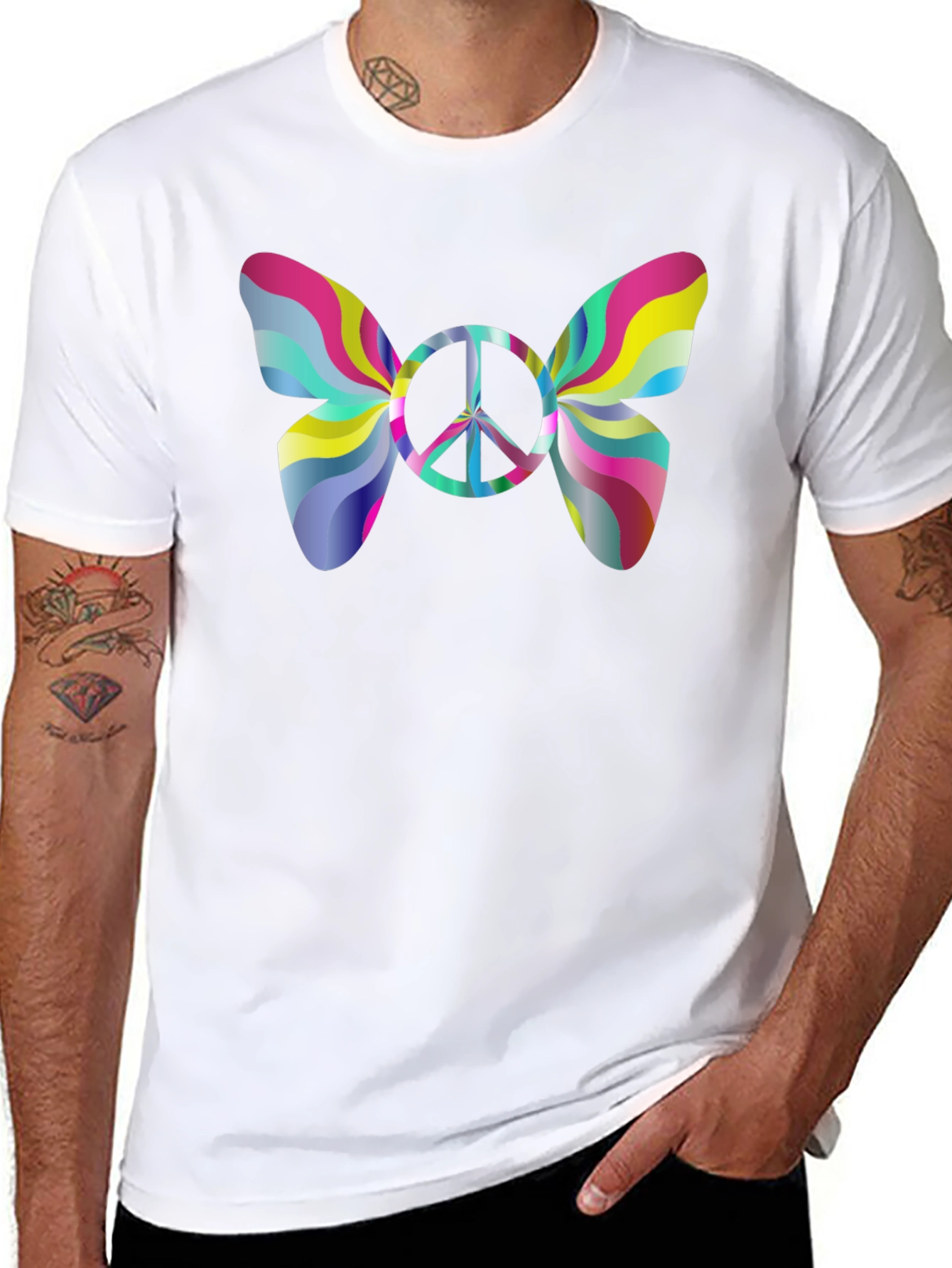 Peace Sign Butterfly Graphic Tee