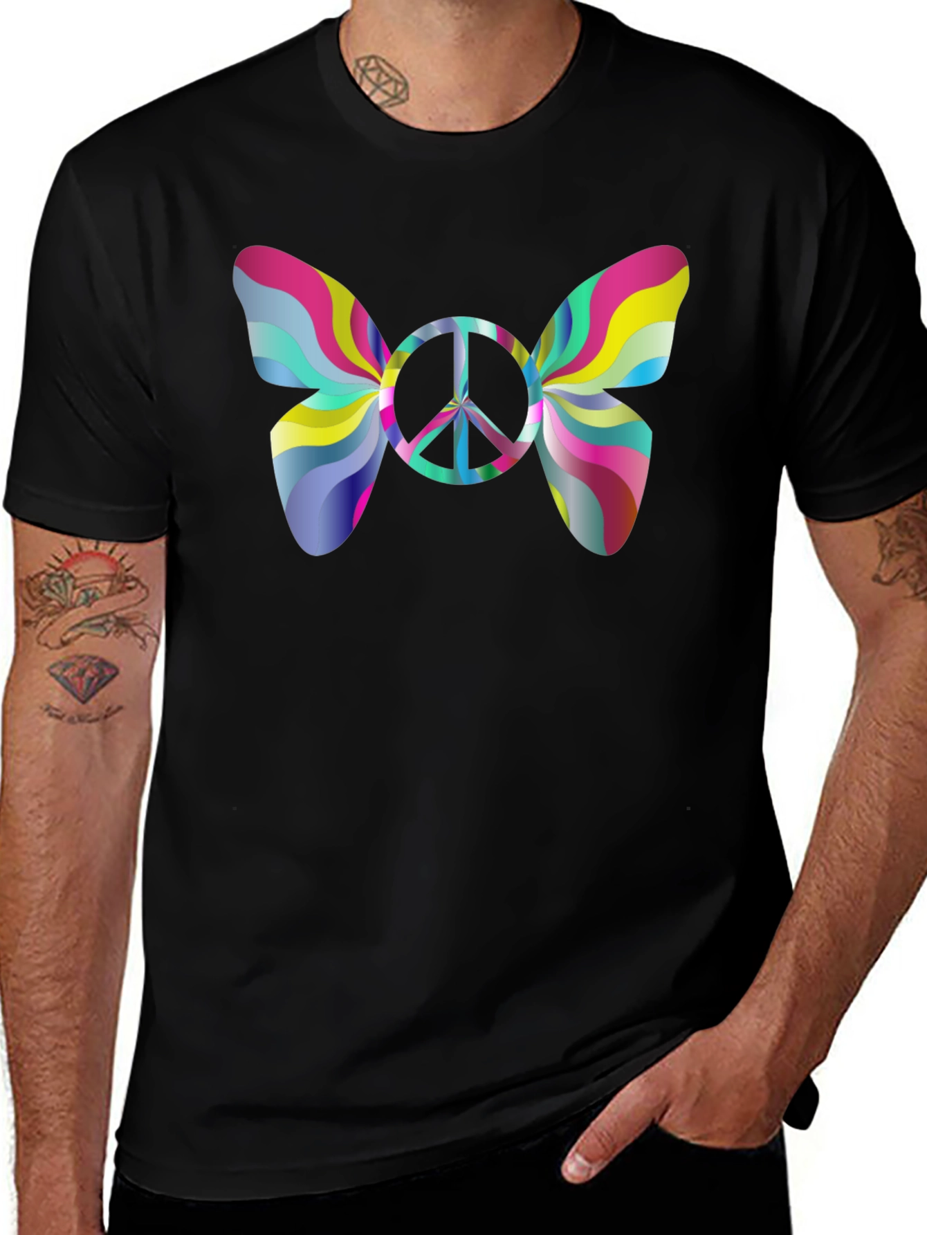 Peace Sign Butterfly Graphic Tee