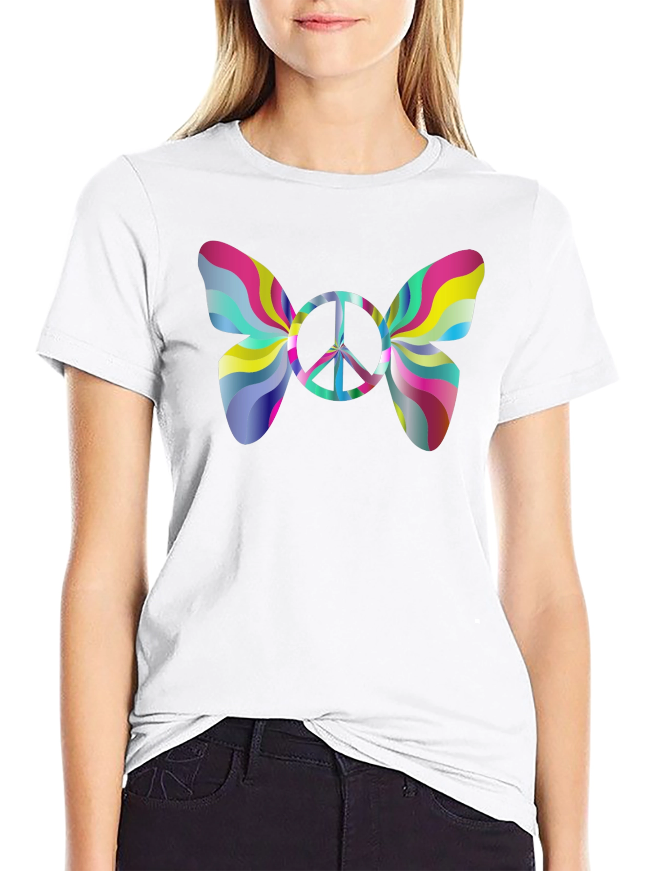 Peace Sign Butterfly Graphic Tee