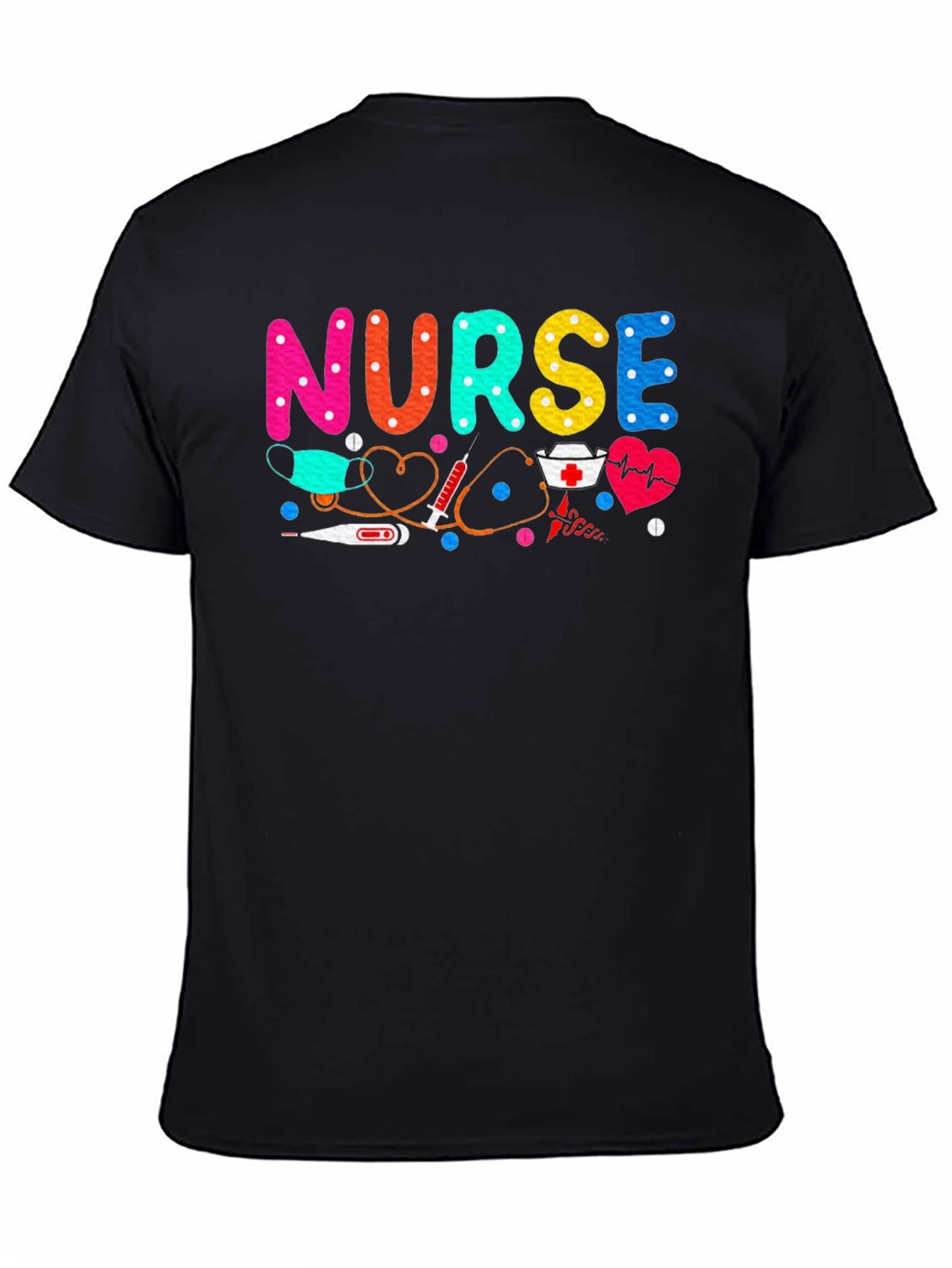 Nurse Graphic Tee - Black Cotton Comfort