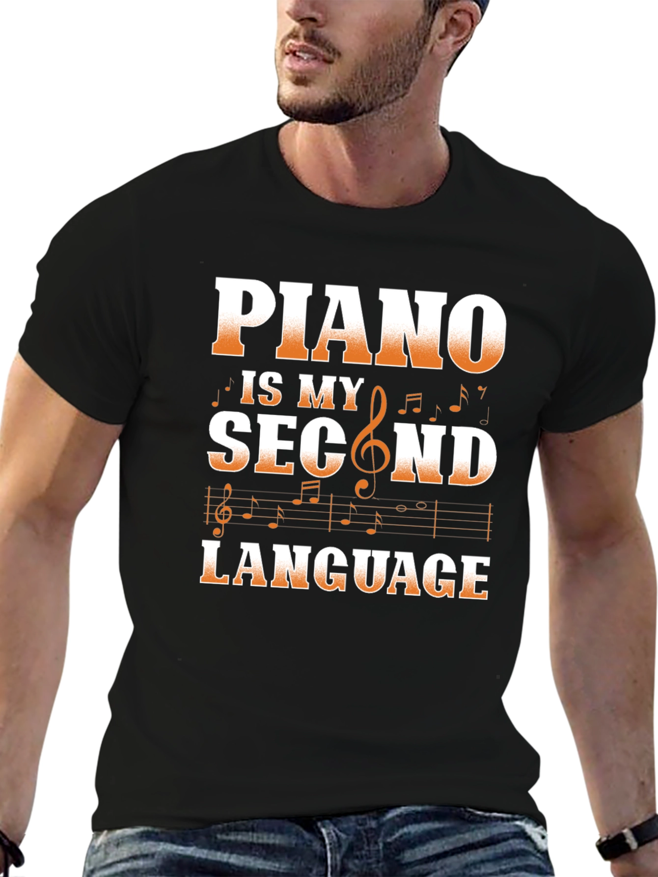 Piano is My Second Language Graphic Tee
