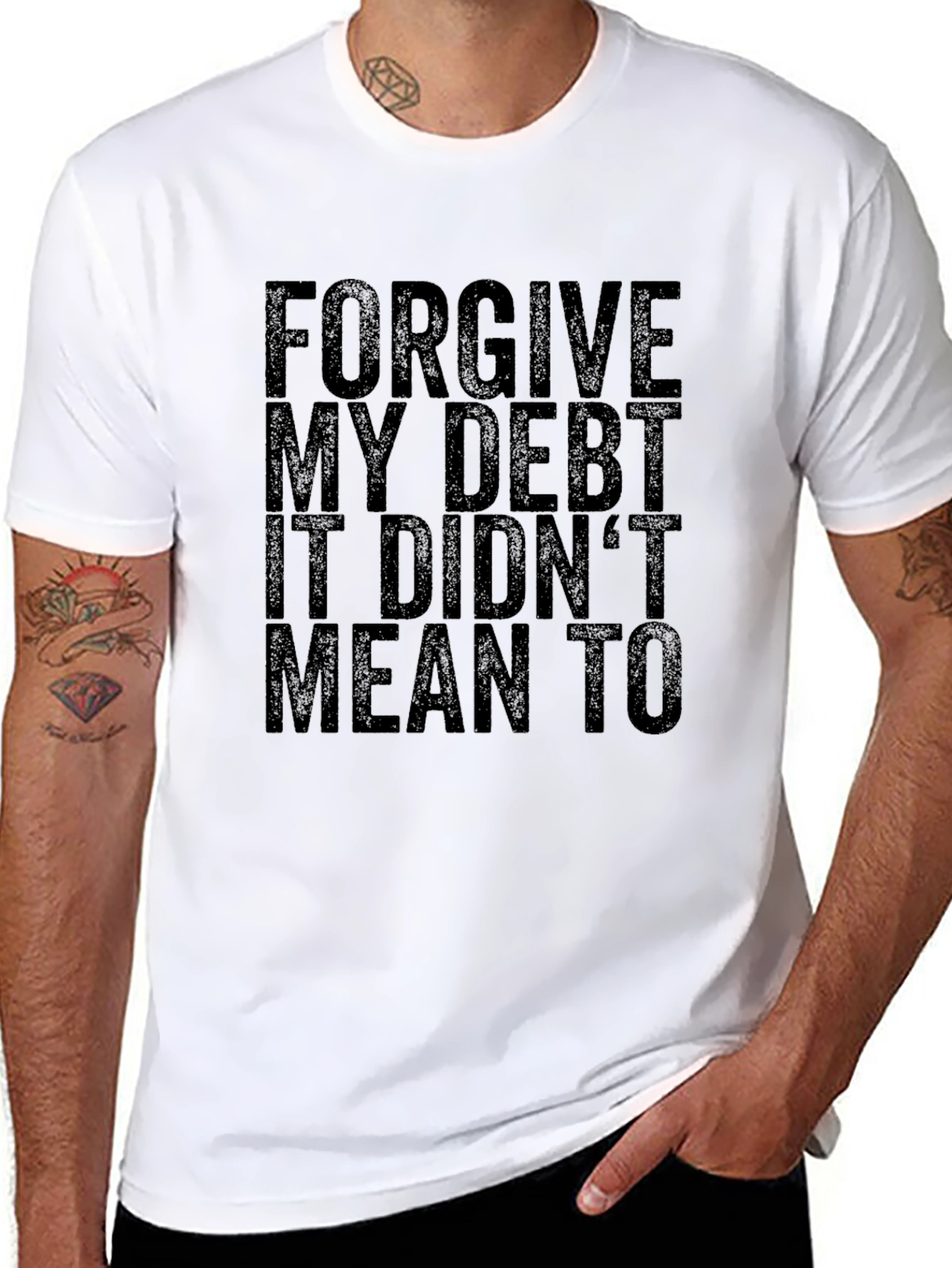 Forgive My Debt Funny Black T-Shirt
