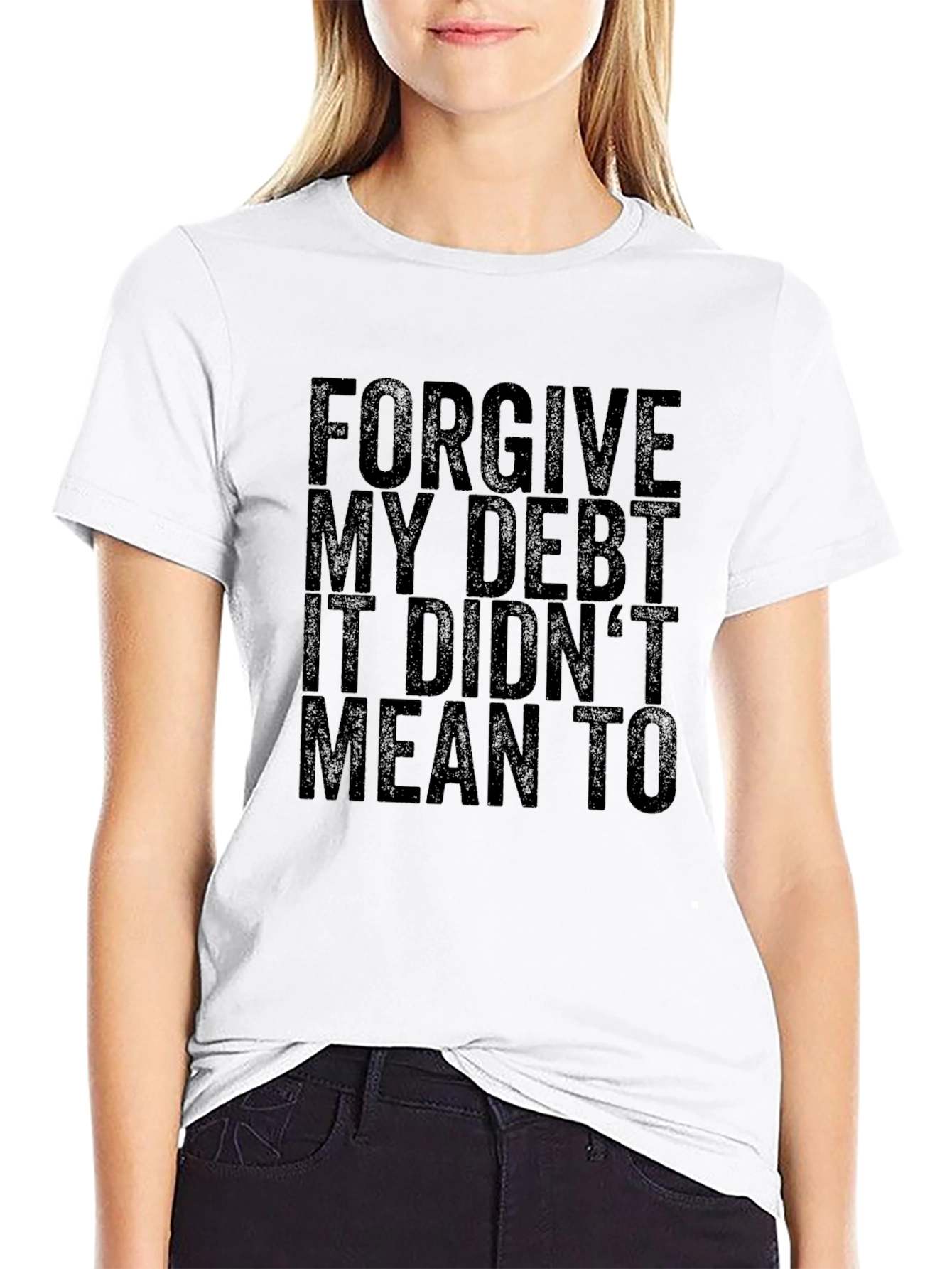 Forgive My Debt Funny Black T-Shirt