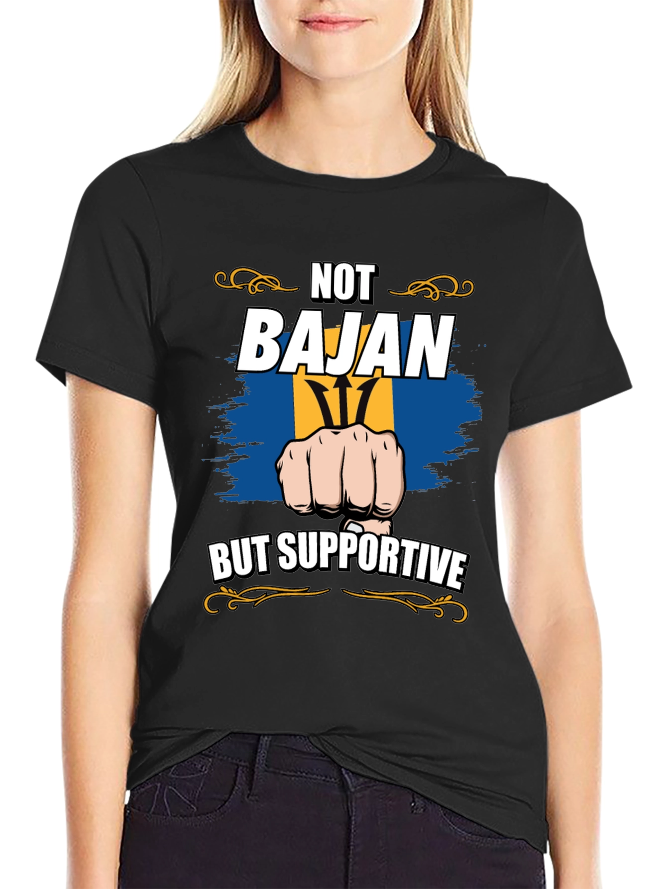 Not Bajan But Supportive Graphic Tee